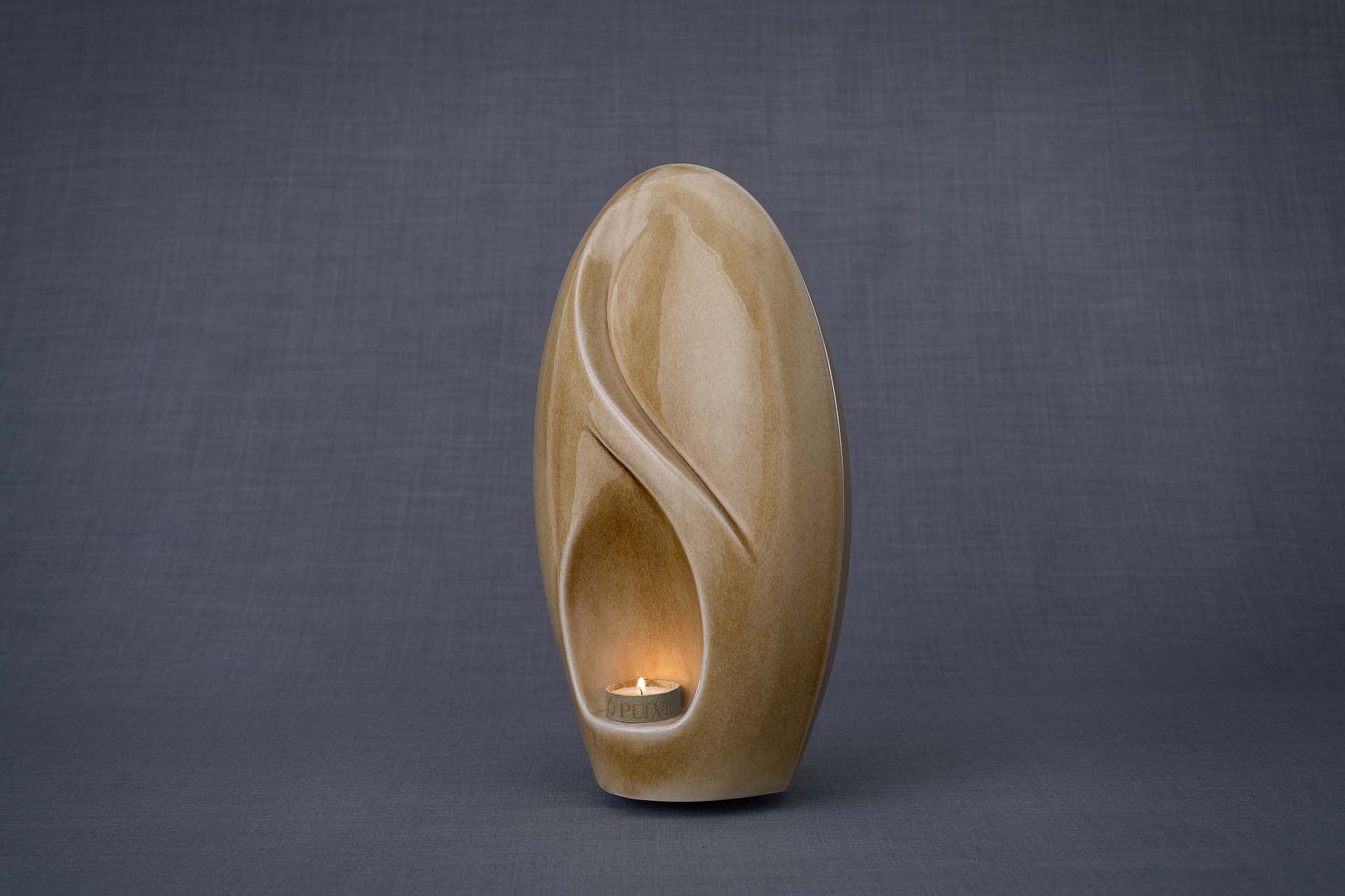 Pulvis Art Urns Adult Size Urn Eternity Handmade Cremation Urn for Ashes - Large | Dark Sand | Ceramic