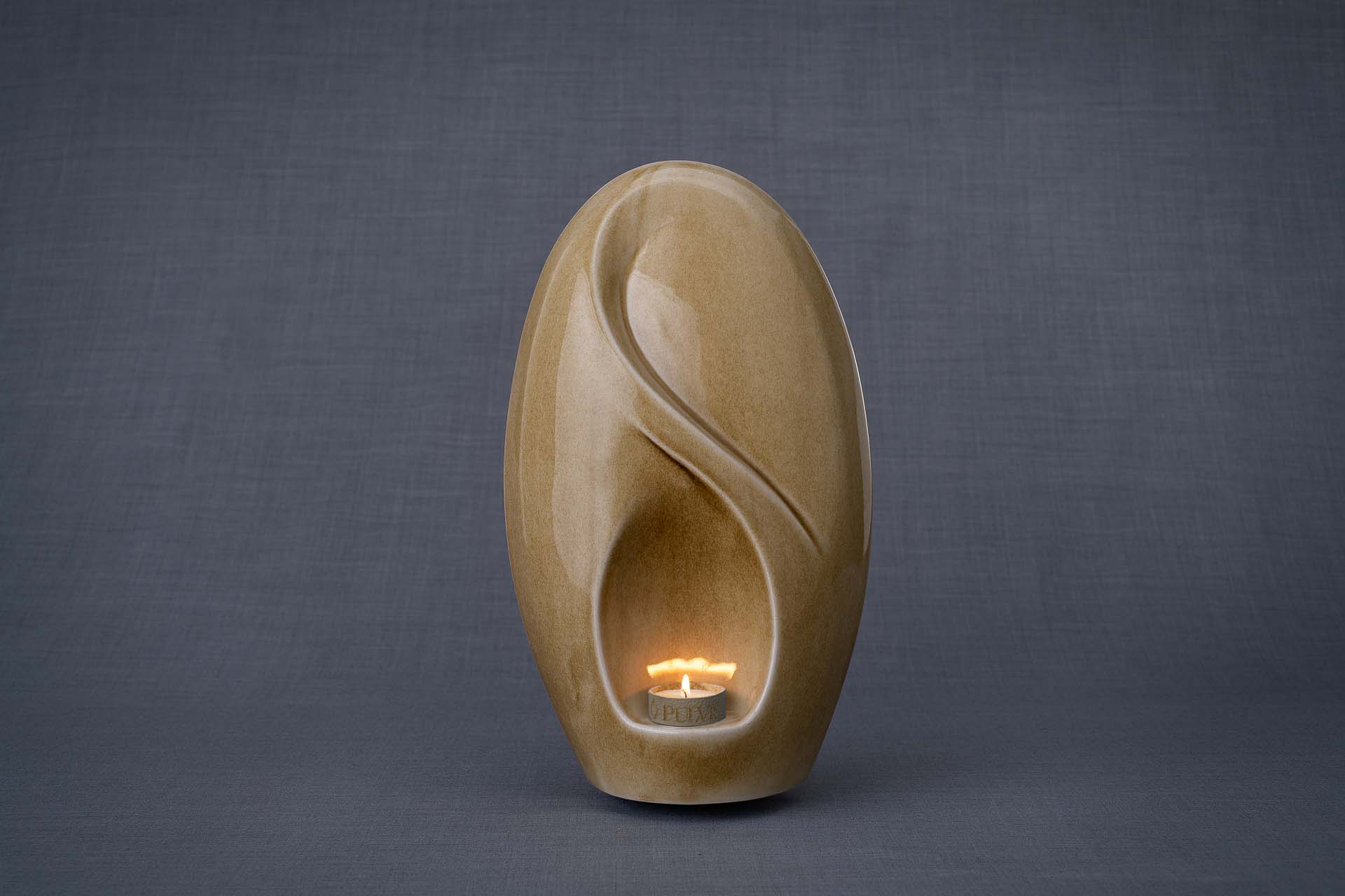 Pulvis Art Urns Adult Size Urn Eternity Handmade Cremation Urn for Ashes - Large | Dark Sand | Ceramic