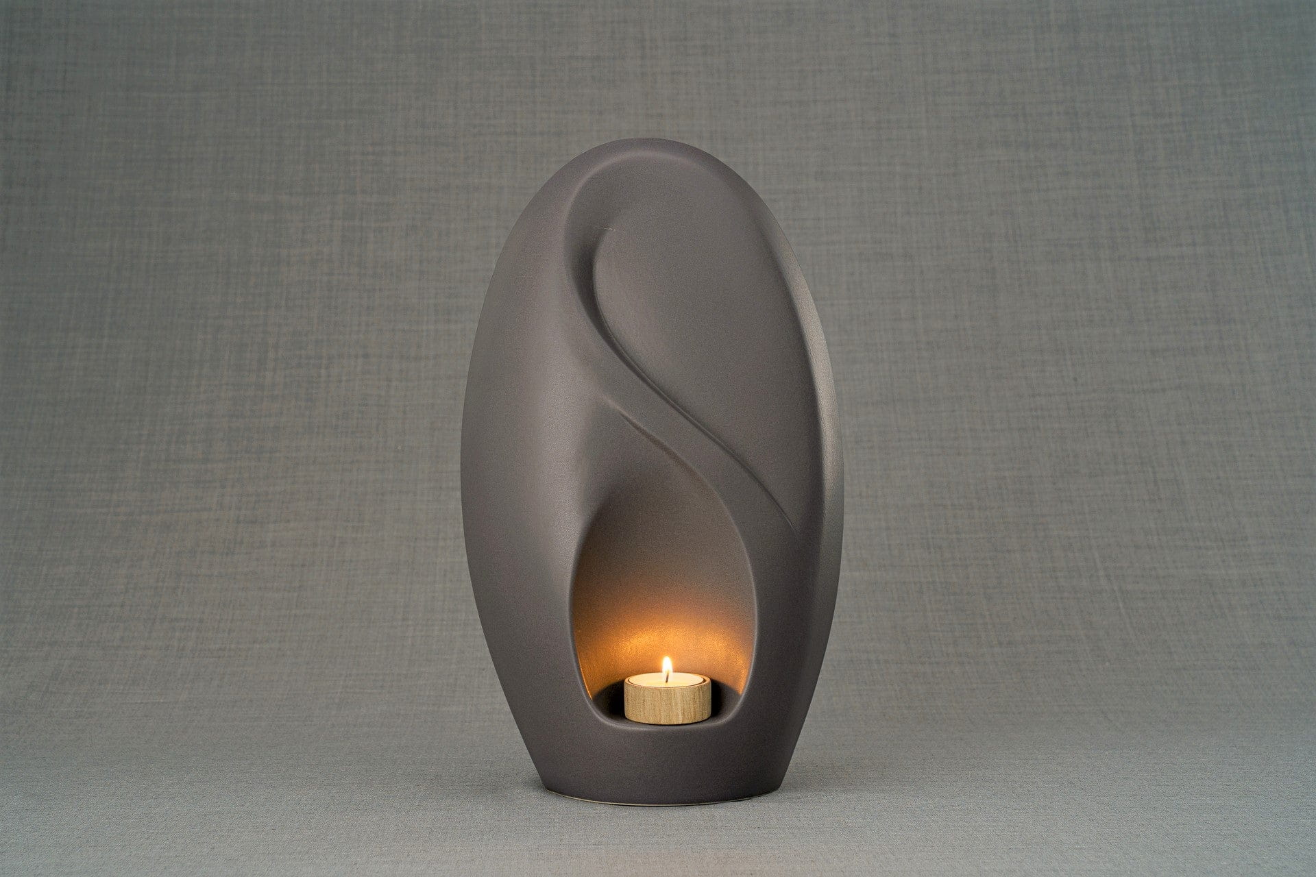 Pulvis Art Urns Adult Size Urn Eternity Handmade Cremation Urn for Ashes - Large | Grey Matte | Ceramic