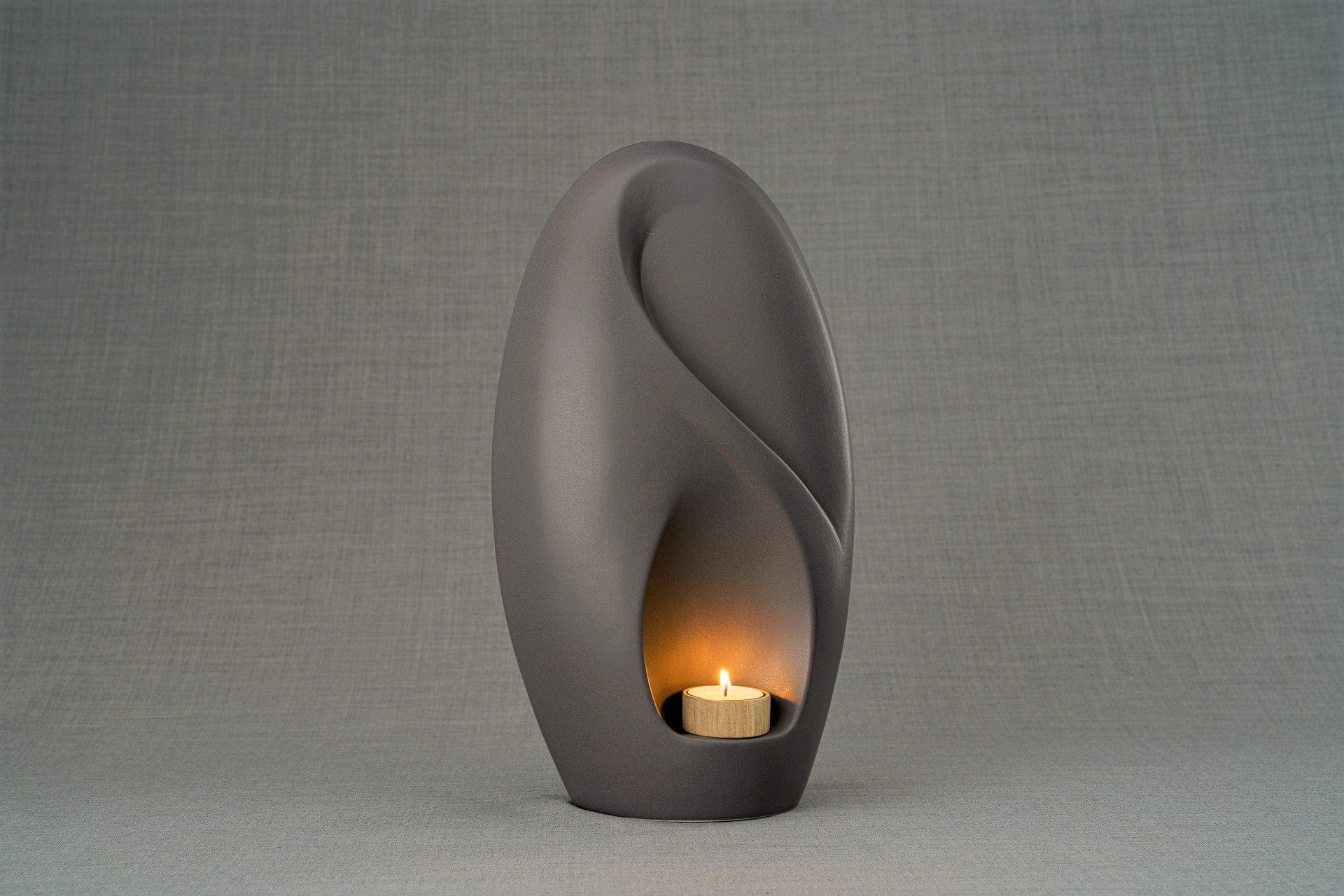 Pulvis Art Urns Adult Size Urn Eternity Handmade Cremation Urn for Ashes - Large | Grey Matte | Ceramic