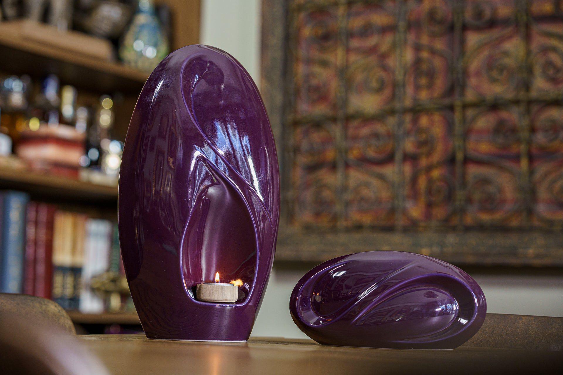 Pulvis Art Urns Adult Size Urn Eternity Handmade Cremation Urn for Ashes - Large | Violet | Ceramic