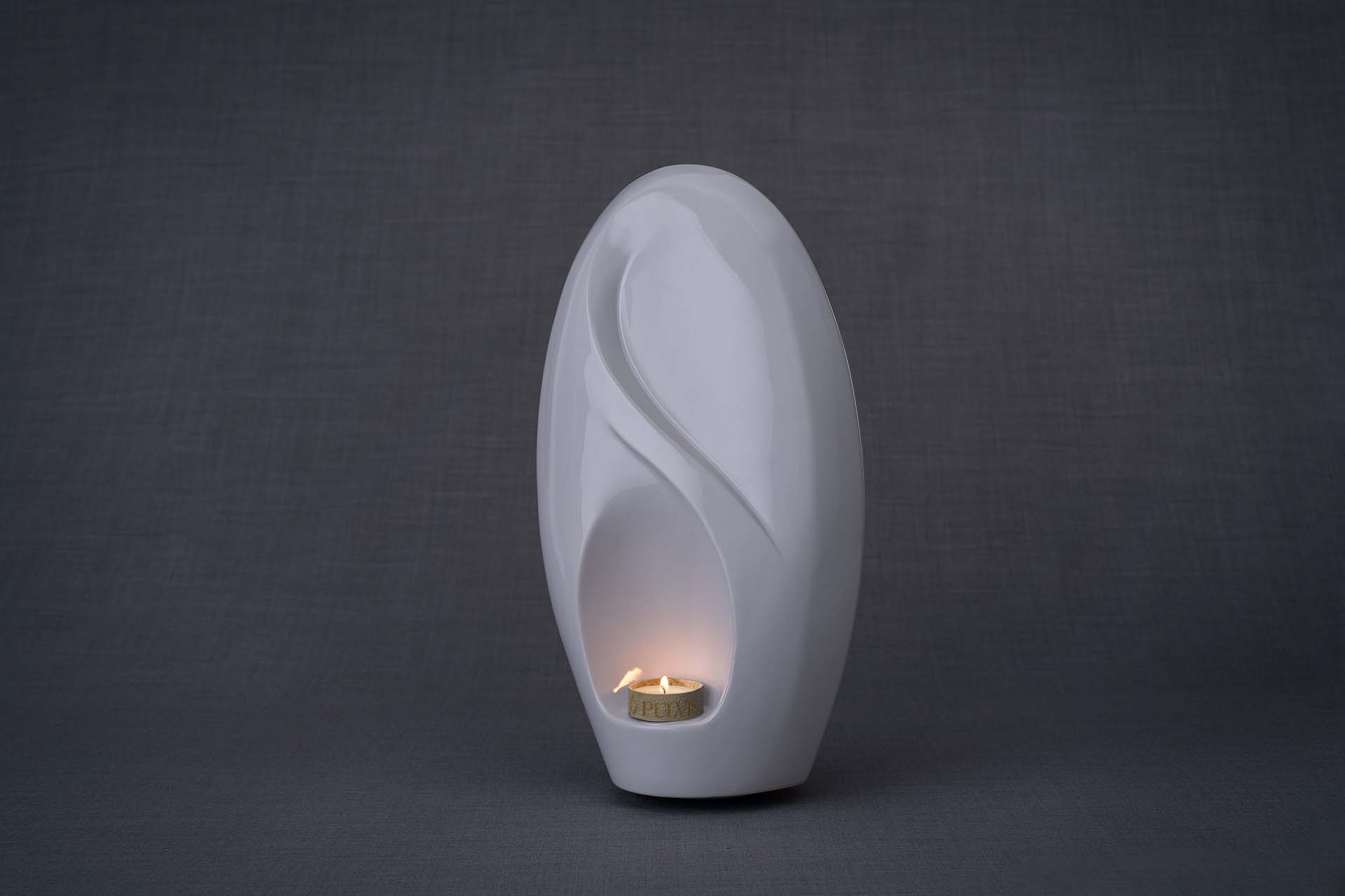 Pulvis Art Urns Adult Size Urn Eternity Handmade Cremation Urn for Ashes - Large | White | Ceramic