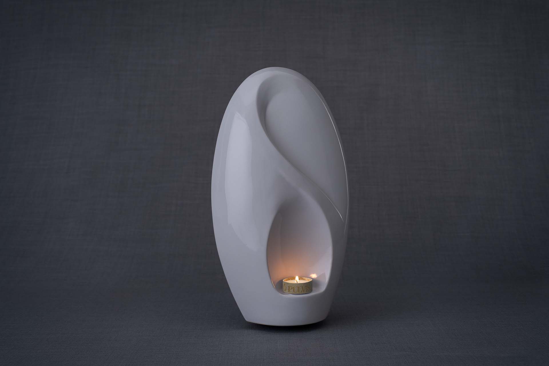 Pulvis Art Urns Adult Size Urn Eternity Handmade Cremation Urn for Ashes - Large | White | Ceramic