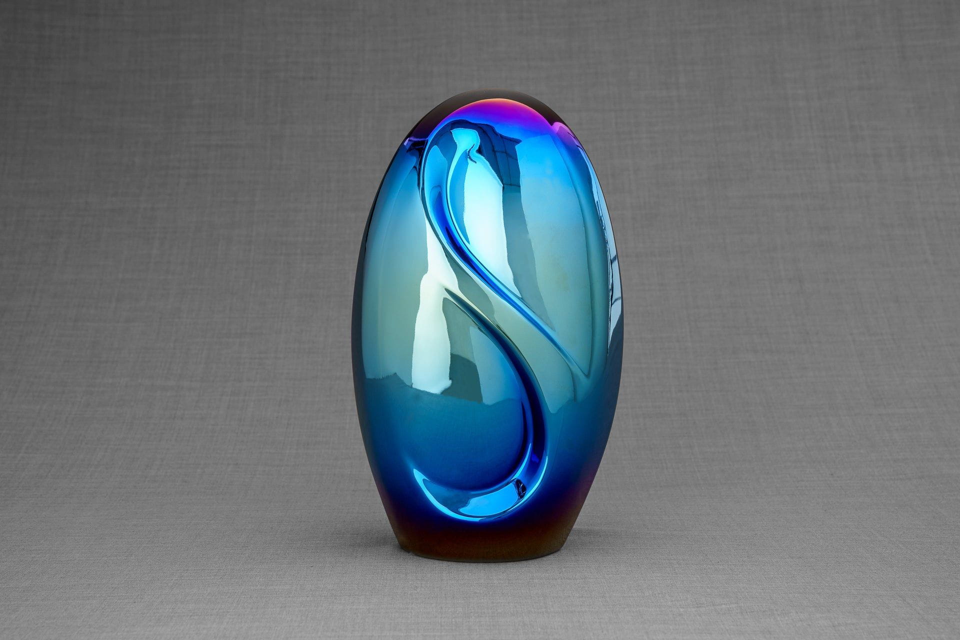 Pulvis Art Urns Adult Size Urn Exclusive Cremation Urn for Ashes "Eternity" - Large | Glossy Blue