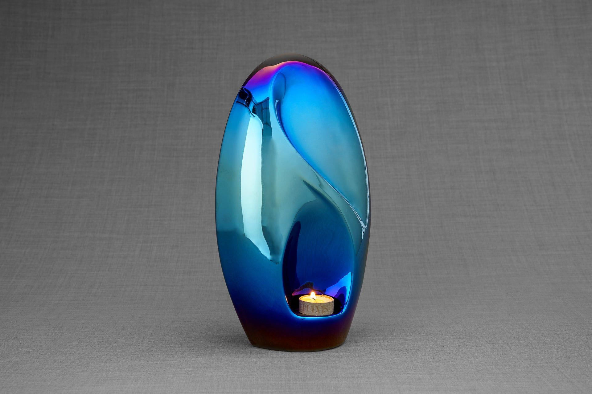 Pulvis Art Urns Adult Size Urn Exclusive Cremation Urn for Ashes "Eternity" - Large | Glossy Blue
