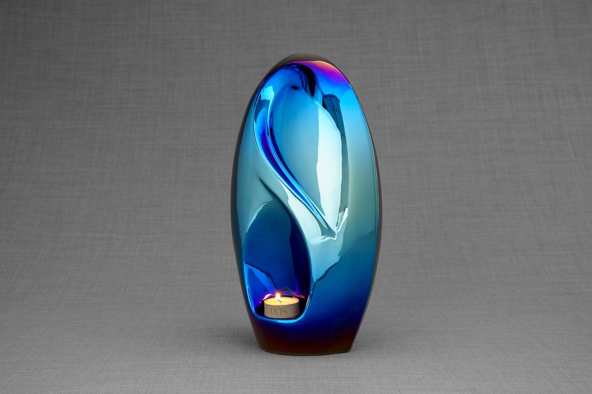 Pulvis Art Urns Adult Size Urn Exclusive Cremation Urn for Ashes "Eternity" - Large | Glossy Blue