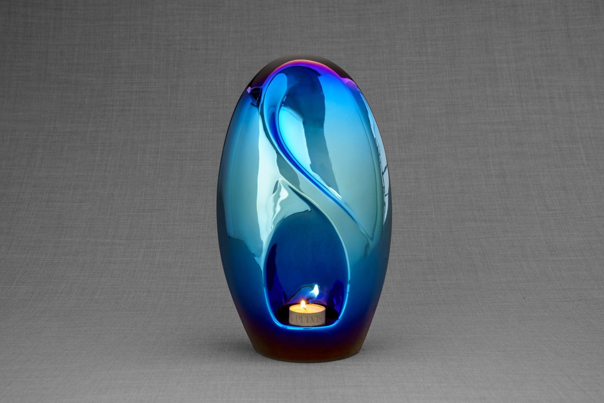 Pulvis Art Urns Adult Size Urn Exclusive Cremation Urn for Ashes "Eternity" - Large | Glossy Blue
