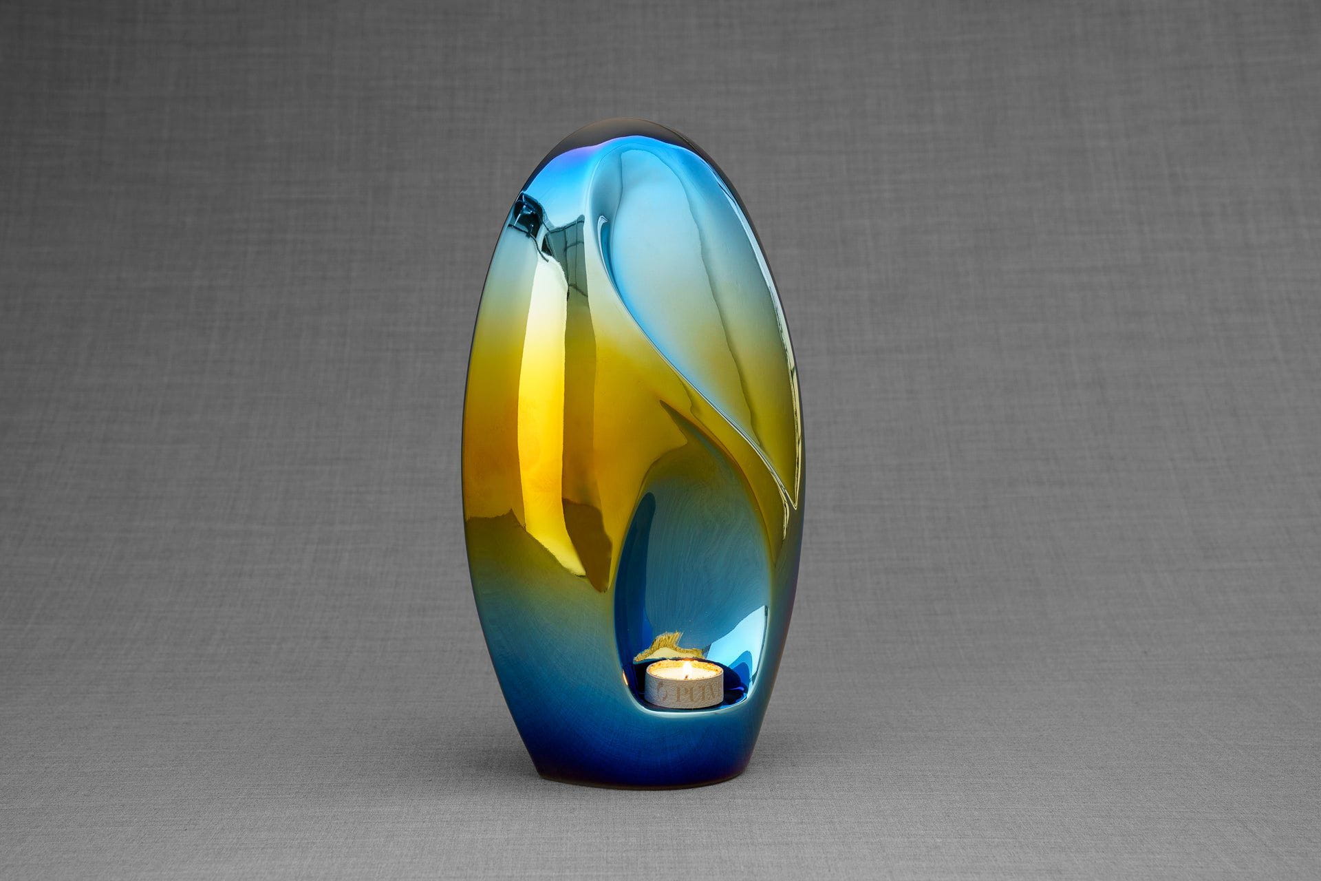 Pulvis Art Urns Adult Size Urn Exclusive Cremation Urn for Ashes "Eternity" - Large | Shiny Yellow