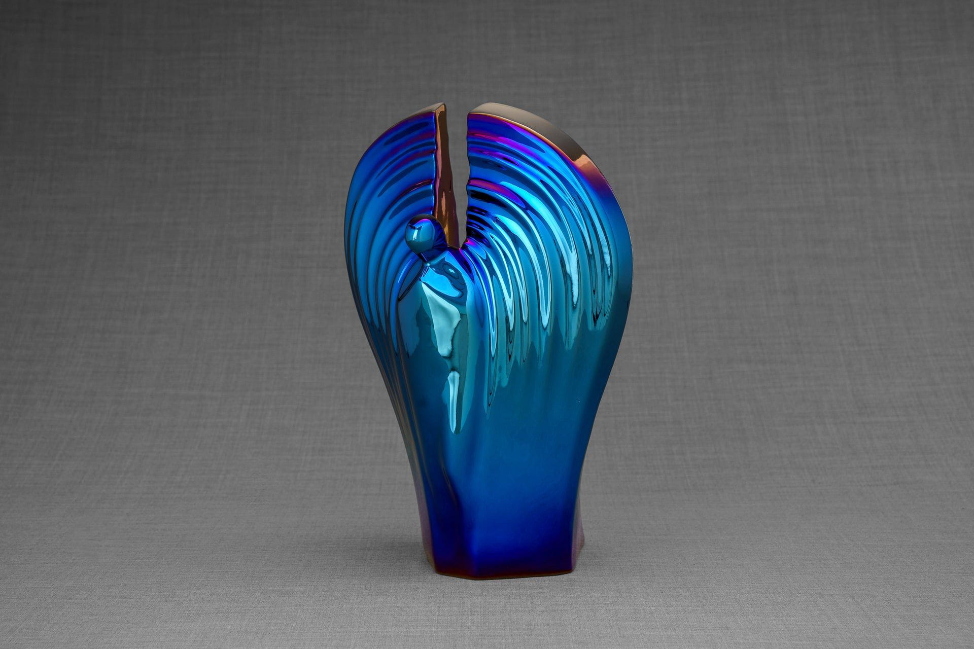 Pulvis Art Urns Adult Size Urn Exclusive Cremation Urn for Ashes "Guardian" - Large | Glossy Blue