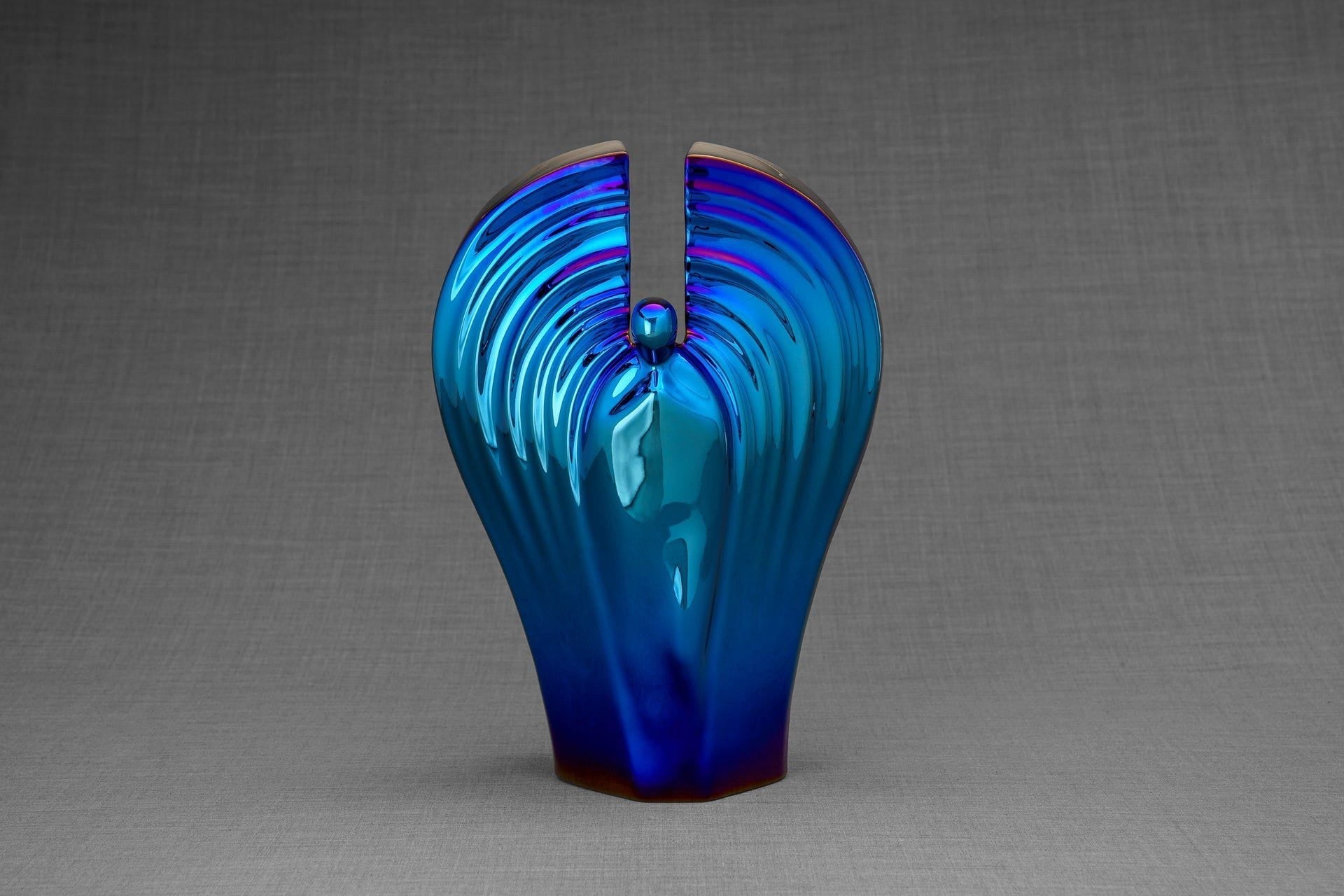 Pulvis Art Urns Adult Size Urn Exclusive Cremation Urn for Ashes "Guardian" - Large | Glossy Blue