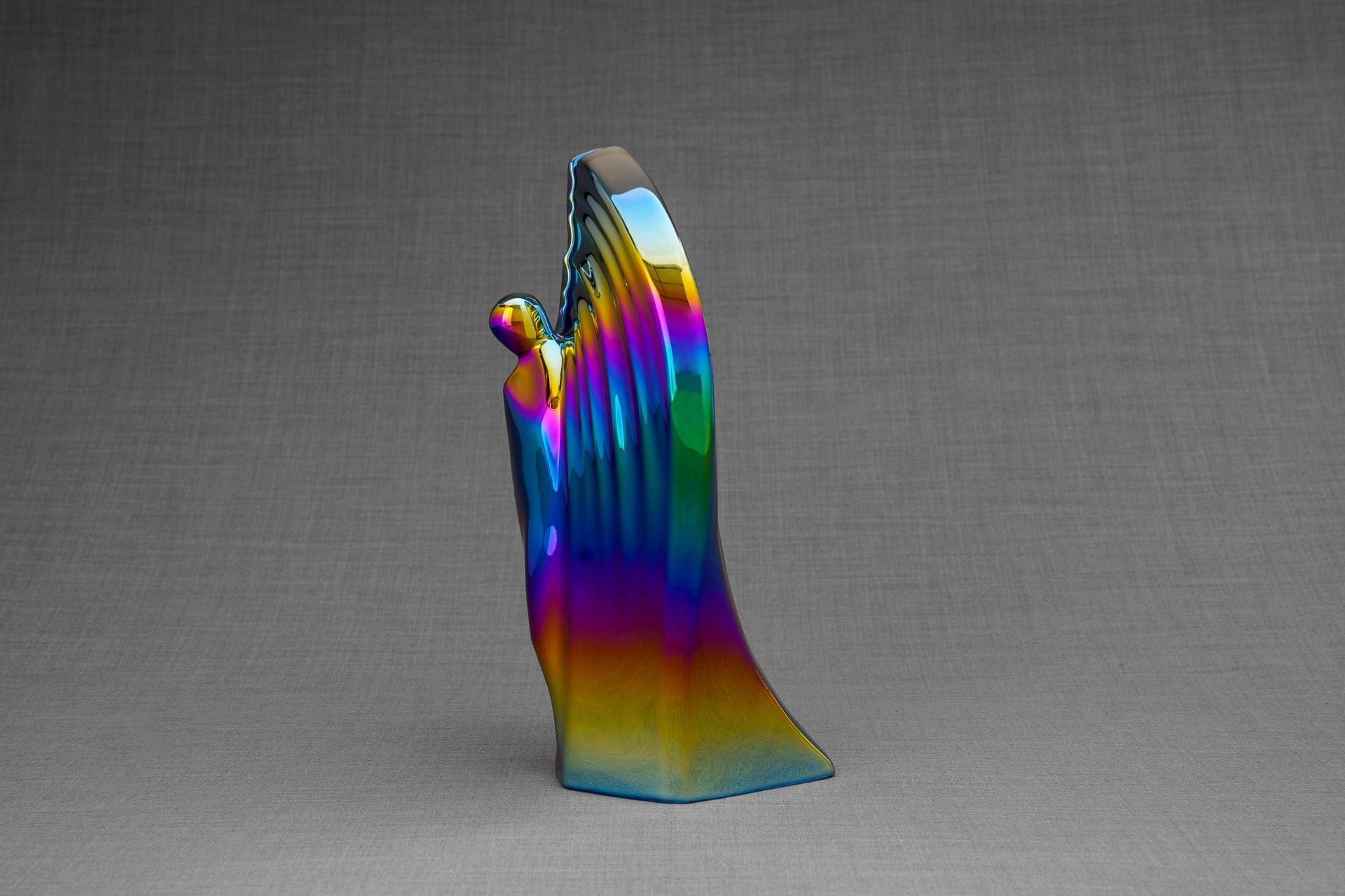 Pulvis Art Urns Adult Size Urn Exclusive Cremation Urn for Ashes "Guardian" - Large | Rainbow Chrome