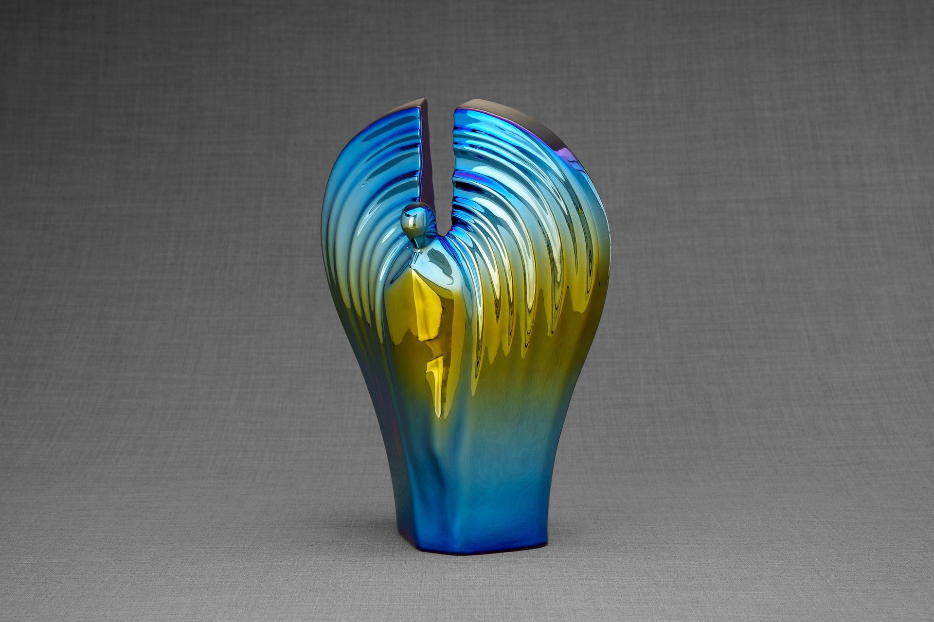 Pulvis Art Urns Adult Size Urn Exclusive Cremation Urn for Ashes "Guardian" - Large | Shiny Yellow