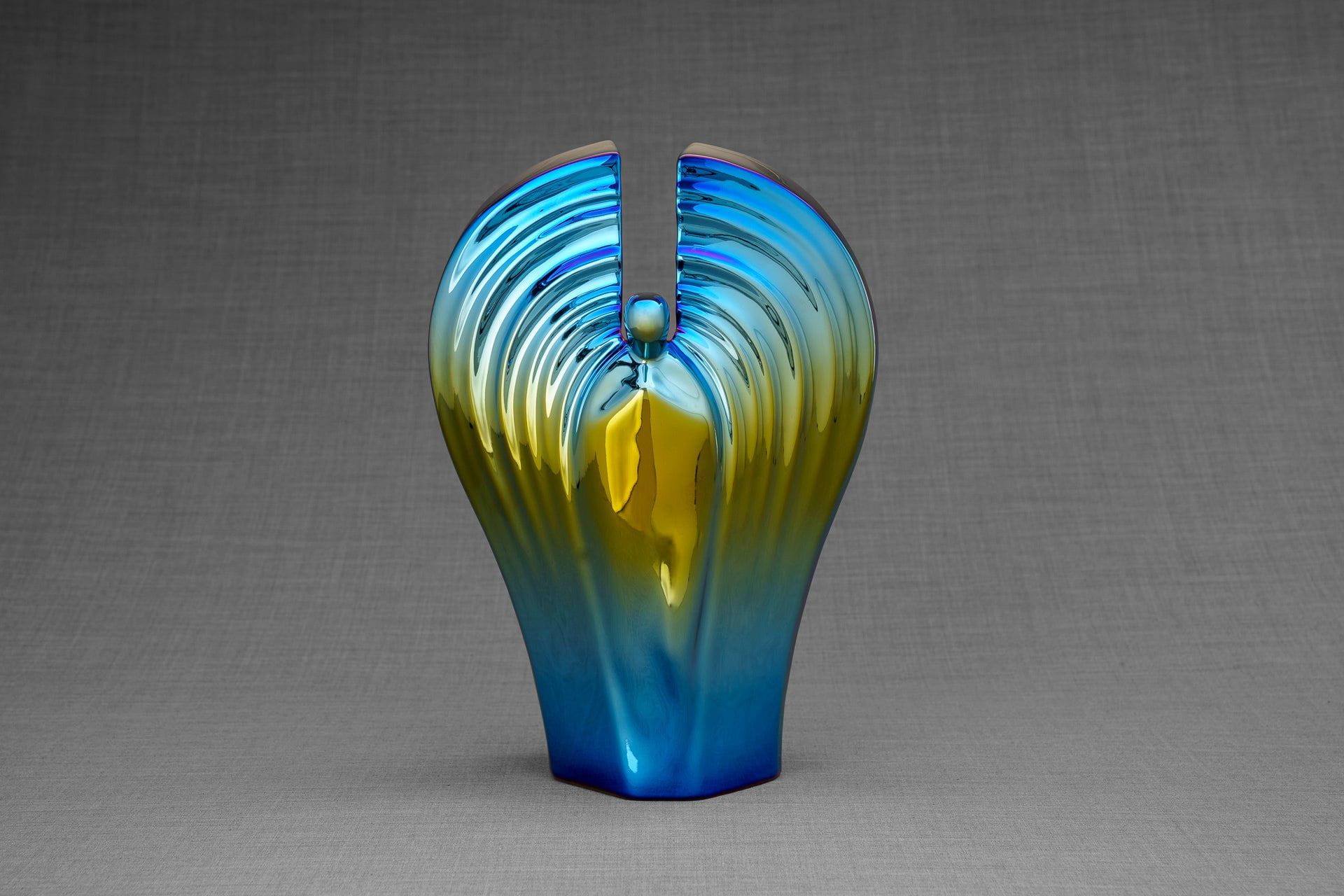 Pulvis Art Urns Adult Size Urn Exclusive Cremation Urn for Ashes "Guardian" - Large | Shiny Yellow