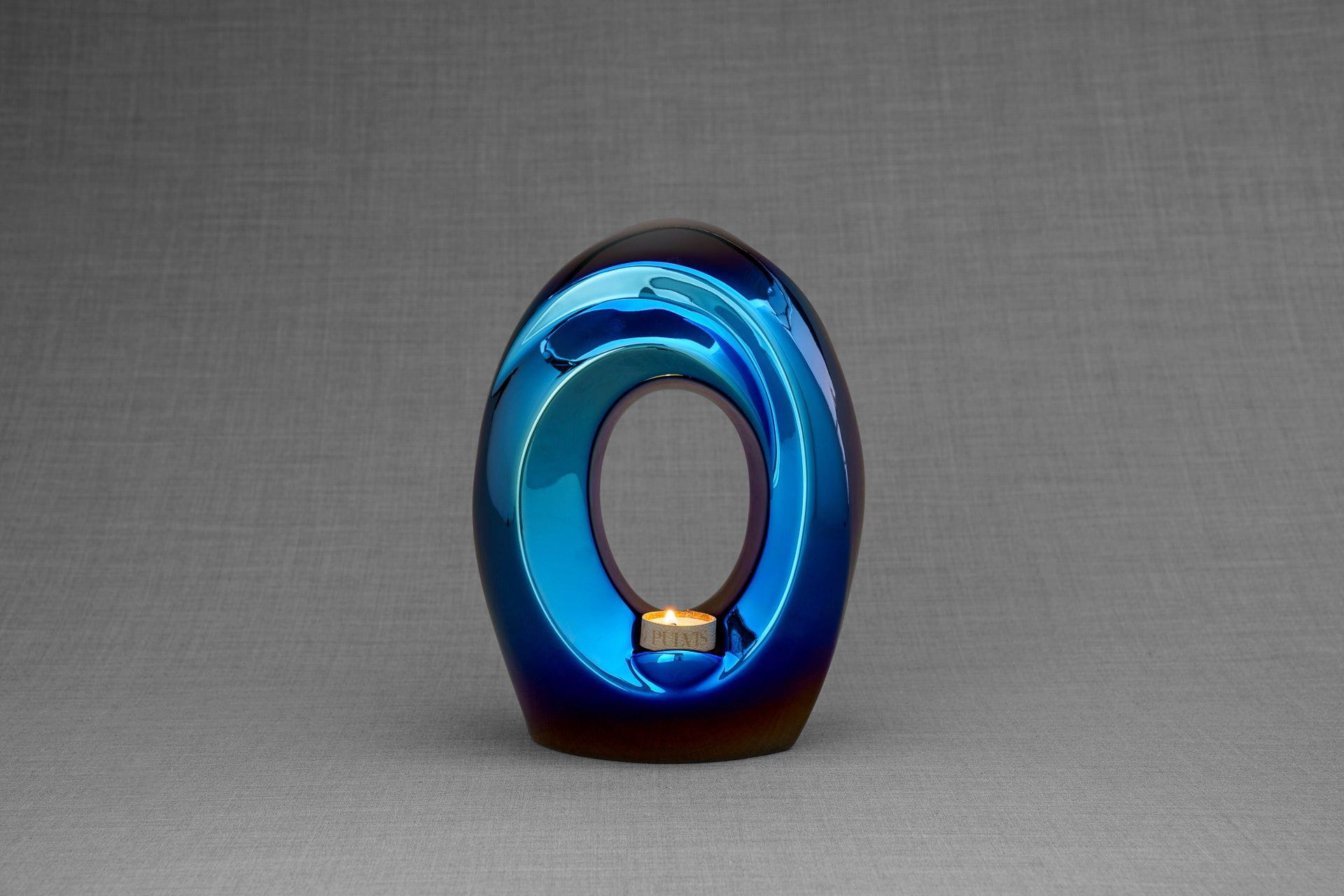 Pulvis Art Urns Adult Size Urn Exclusive Cremation Urn for Ashes "The Passage" - Large | Glossy Blue