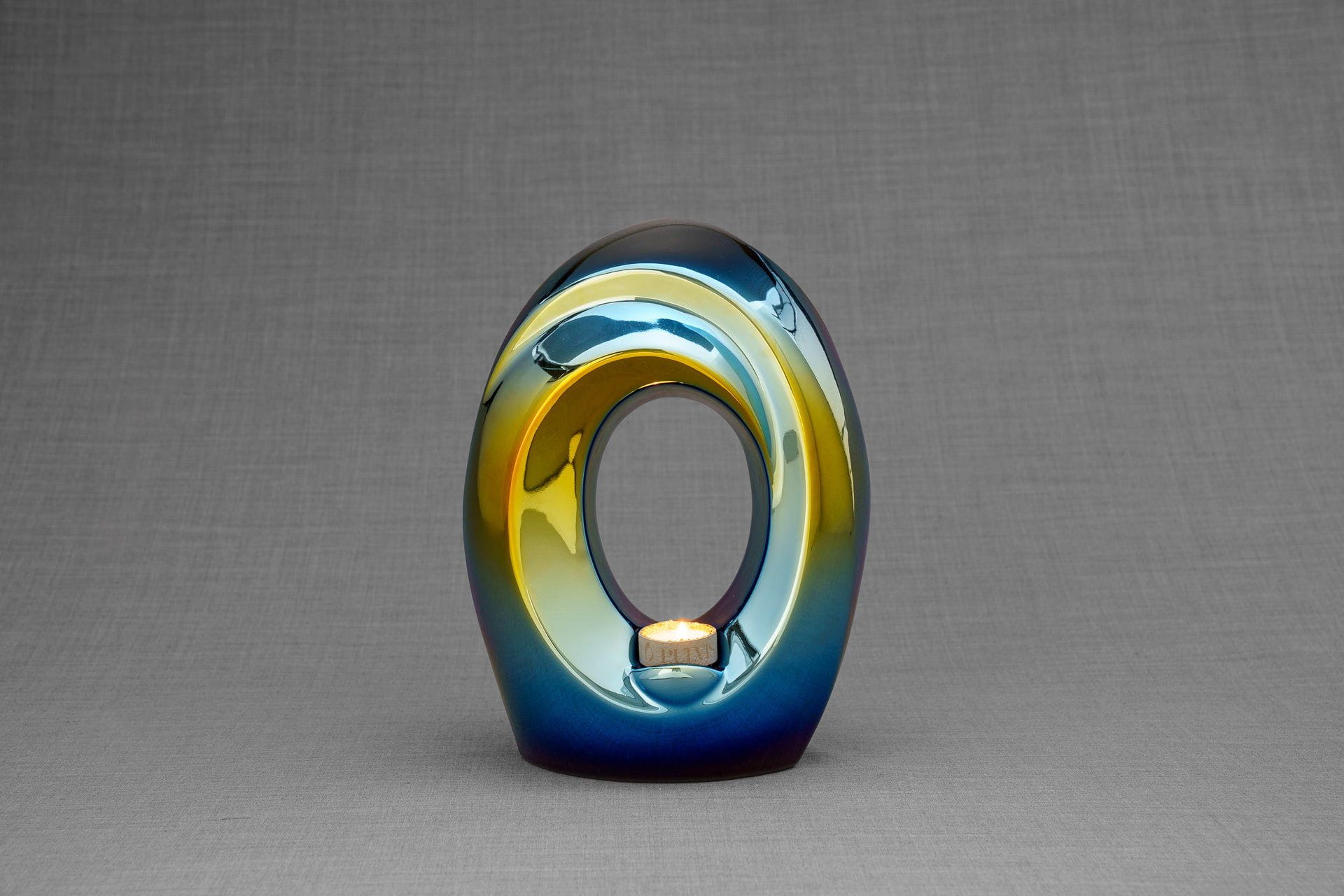 Pulvis Art Urns Adult Size Urn Exclusive Cremation Urn for Ashes "The Passage" - Large | Shiny Yellow
