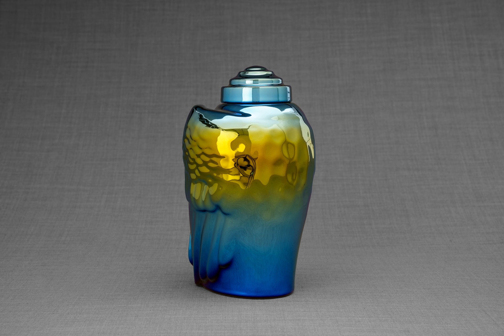 Pulvis Art Urns Adult Size Urn Exclusive Cremation Urn for Ashes "Wings" - Large | Shiny Yellow