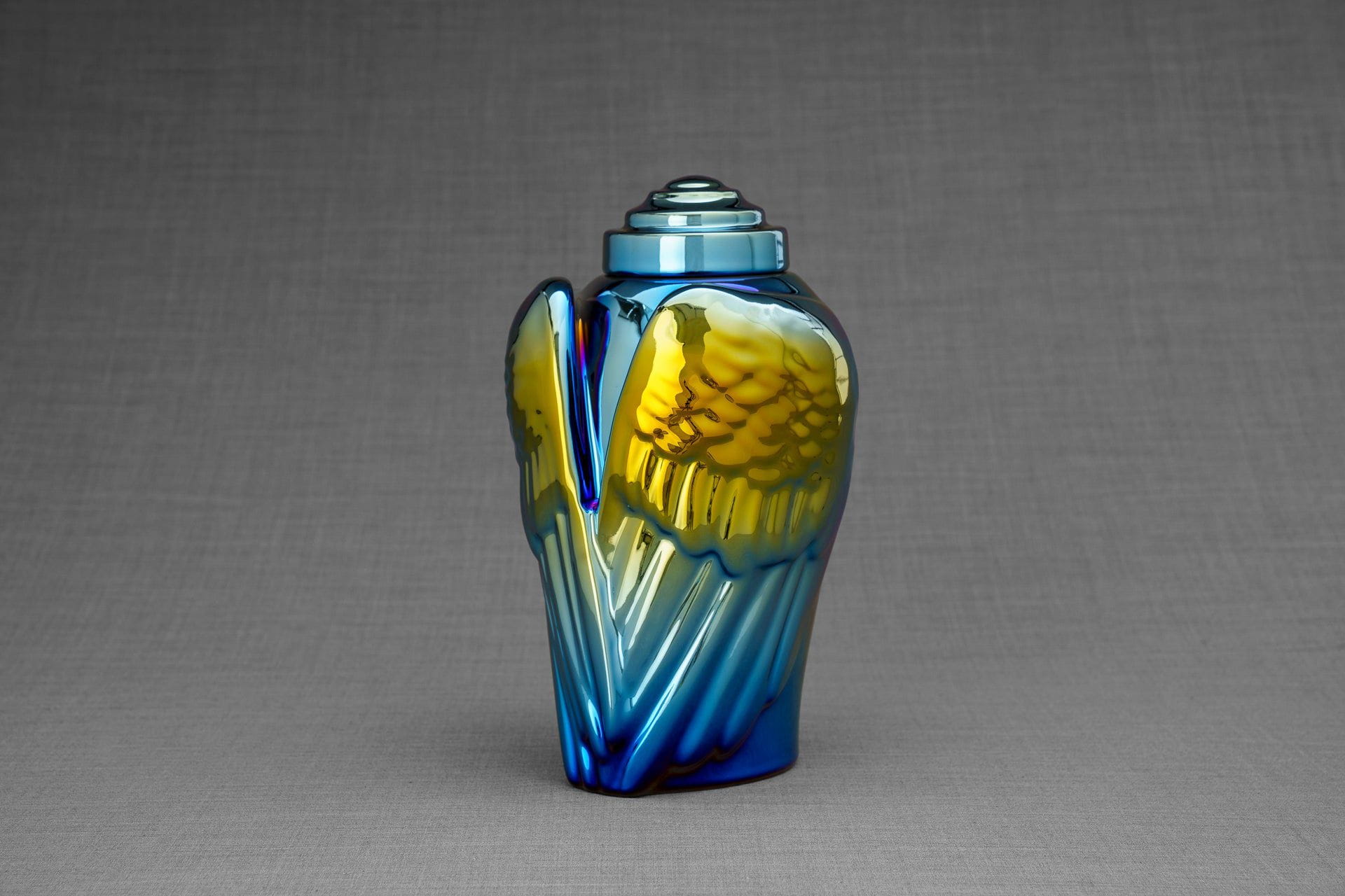 Pulvis Art Urns Adult Size Urn Exclusive Cremation Urn for Ashes "Wings" - Large | Shiny Yellow