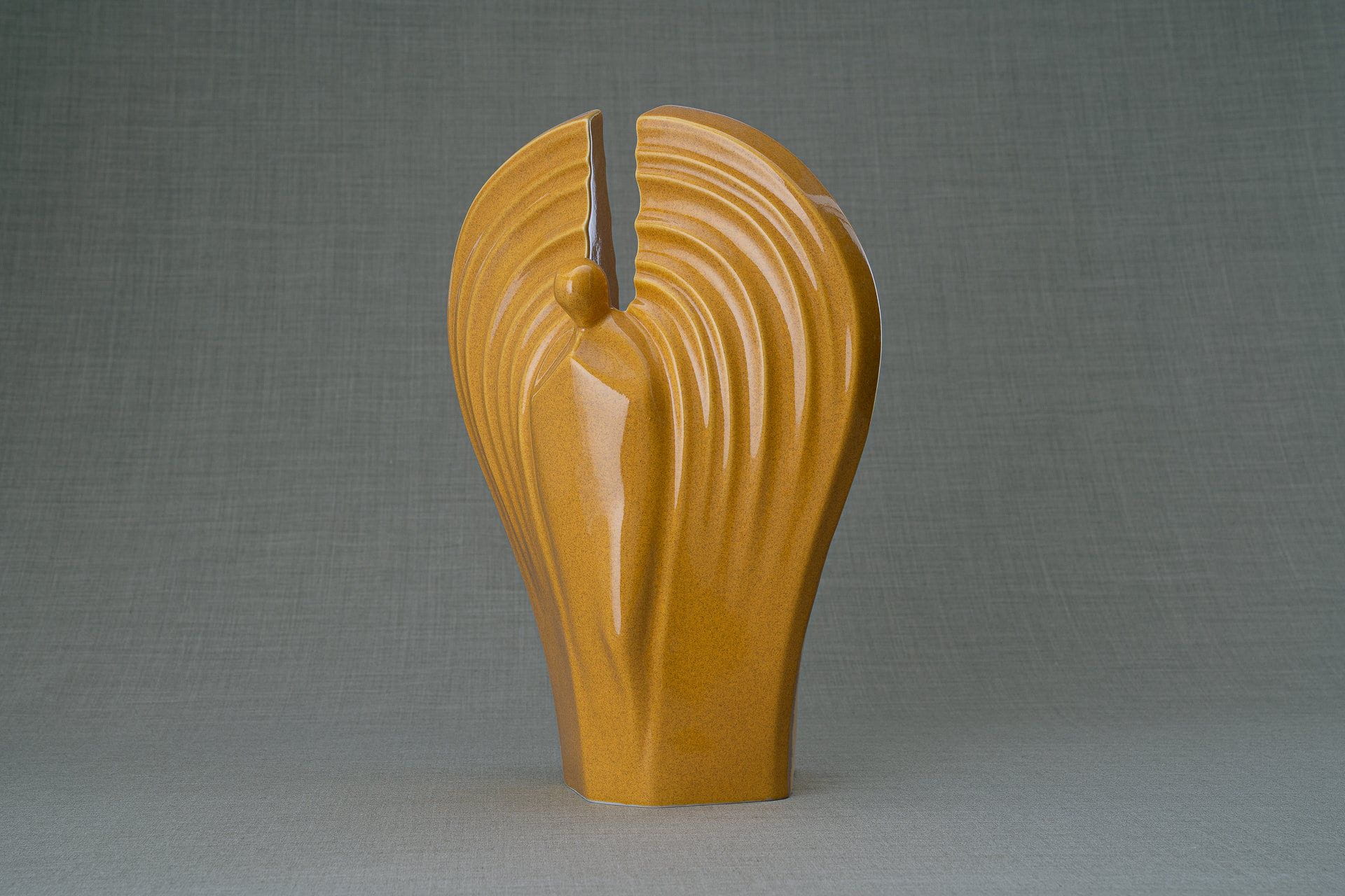 Pulvis Art Urns Adult Size Urn Guardian Handmade Cremation Urn for Ashes - Large | Amber Yellow | Ceramic