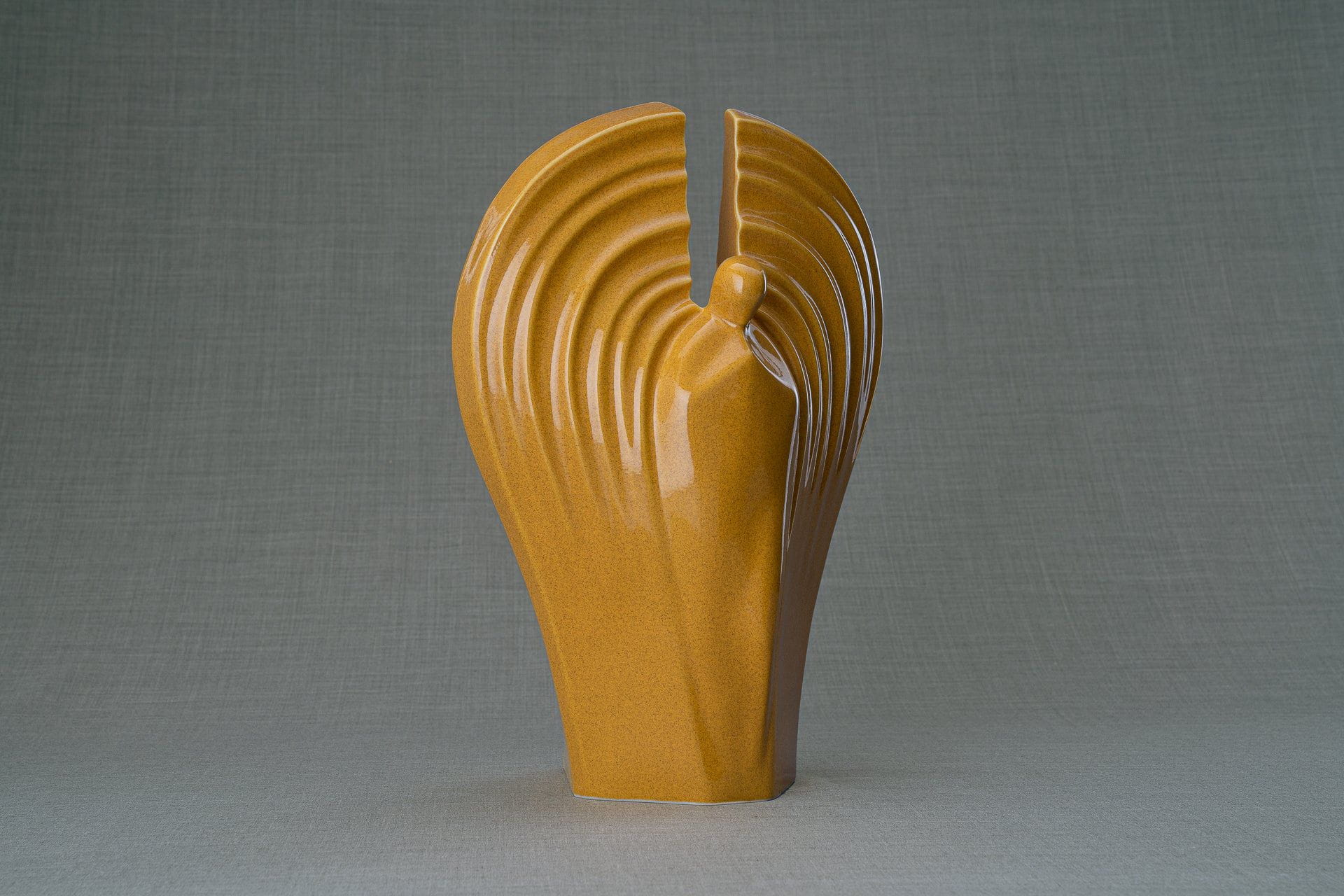 Pulvis Art Urns Adult Size Urn Guardian Handmade Cremation Urn for Ashes - Large | Amber Yellow | Ceramic