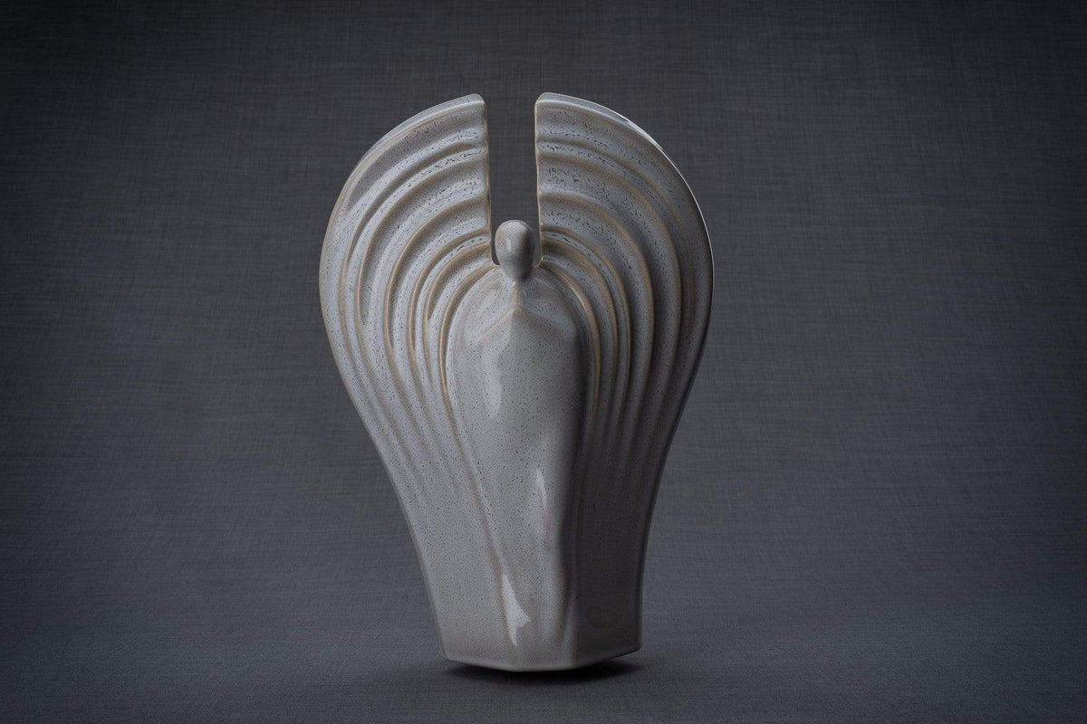 Guardian Handmade Cremation Urn for Ashes, size Large/Adult, color Beige Grey Melange-Pulvis Art Urns