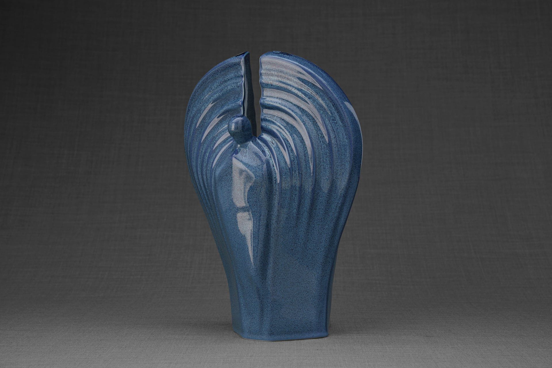Pulvis Art Urns Adult Size Urn Guardian Handmade Cremation Urn for Ashes - Large | Blue Melange | Ceramic