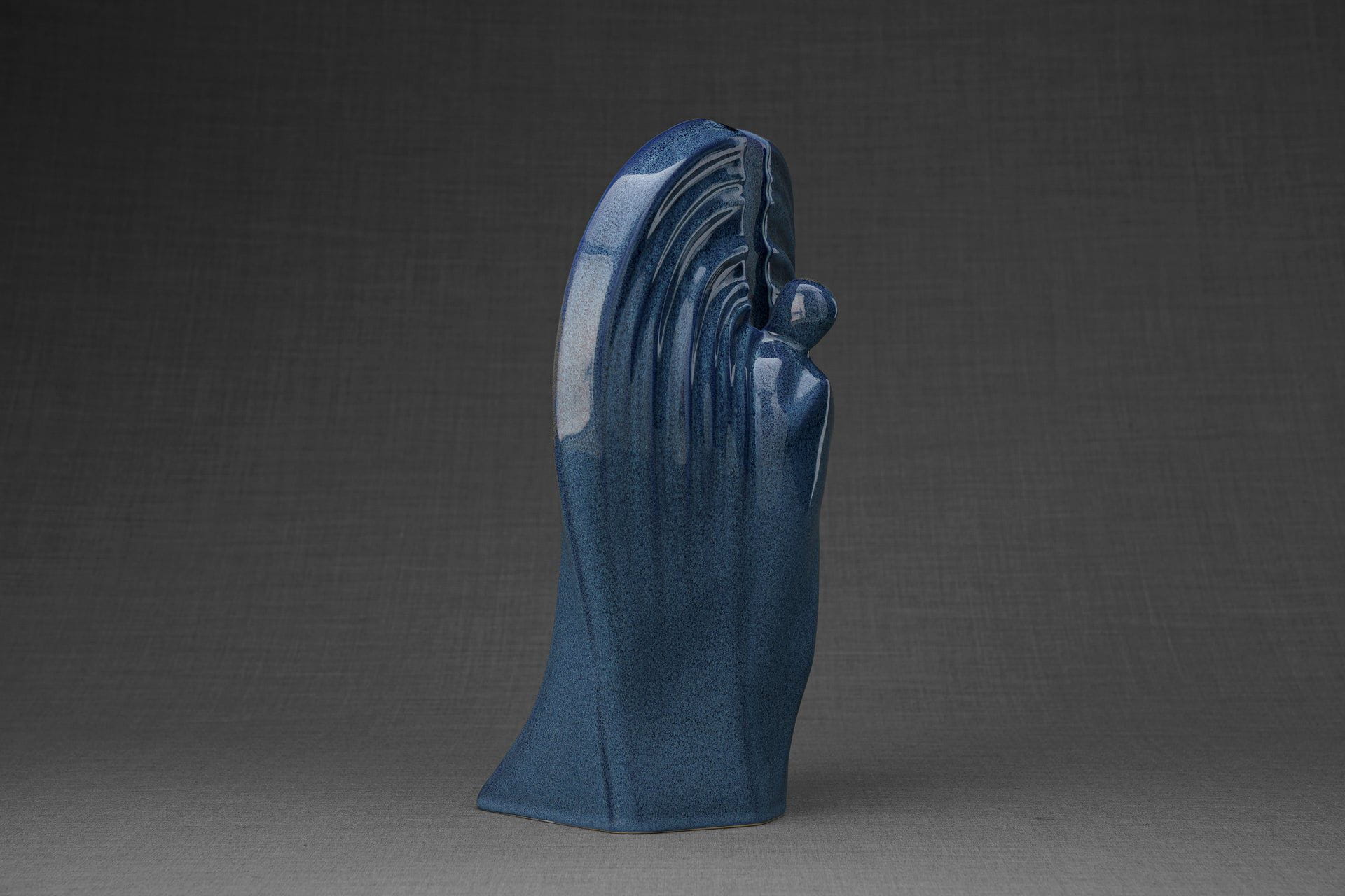 Pulvis Art Urns Adult Size Urn Guardian Handmade Cremation Urn for Ashes - Large | Blue Melange | Ceramic