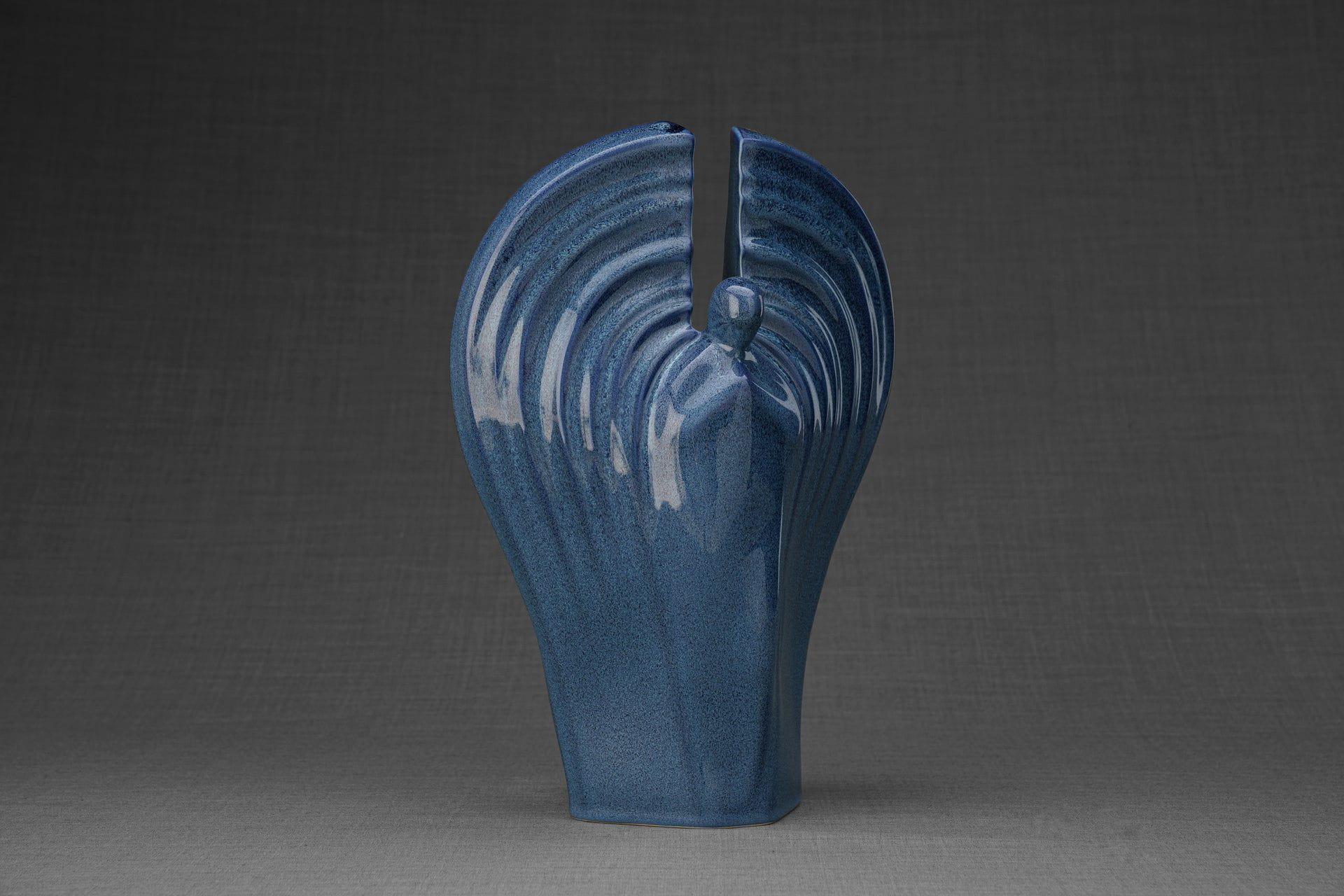 Pulvis Art Urns Adult Size Urn Guardian Handmade Cremation Urn for Ashes - Large | Blue Melange | Ceramic