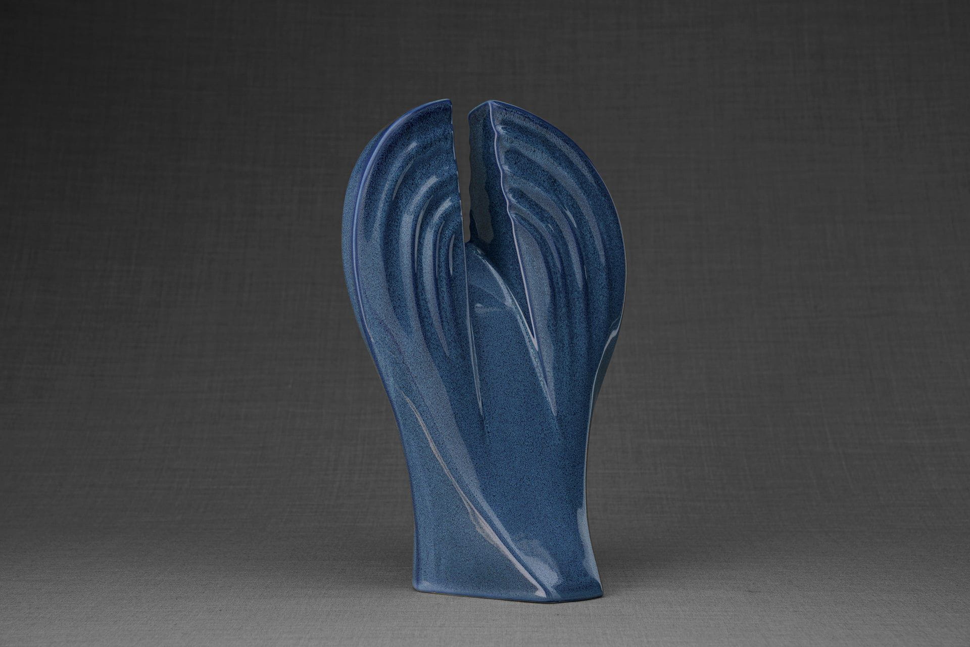 Pulvis Art Urns Adult Size Urn Guardian Handmade Cremation Urn for Ashes - Large | Blue Melange | Ceramic