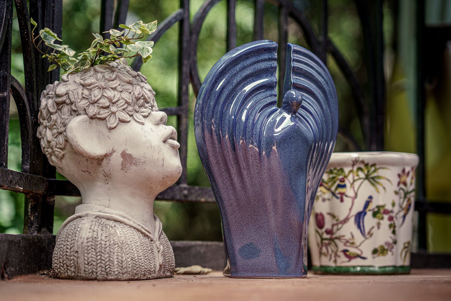 Pulvis Art Urns Adult Size Urn Guardian Handmade Cremation Urn for Ashes - Large | Blue Melange | Ceramic