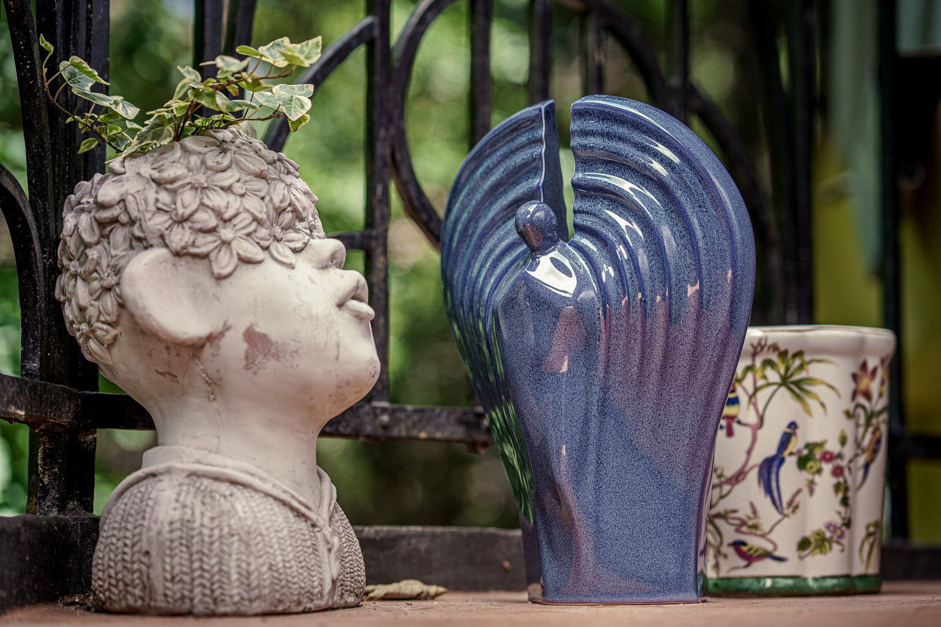 Pulvis Art Urns Adult Size Urn Guardian Handmade Cremation Urn for Ashes - Large | Blue Melange | Ceramic