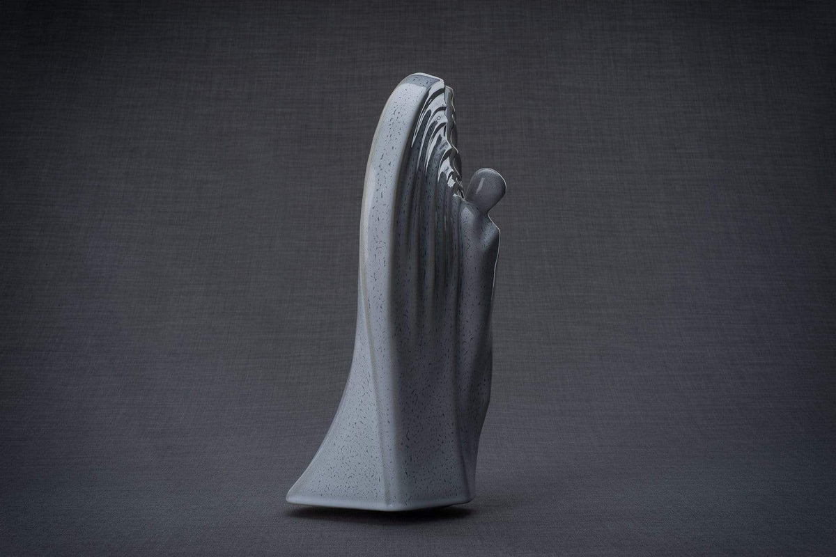 Guardian Handmade Cremation Urn for Ashes, size Large/Adult, color Grey Melange-Pulvis Art Urns