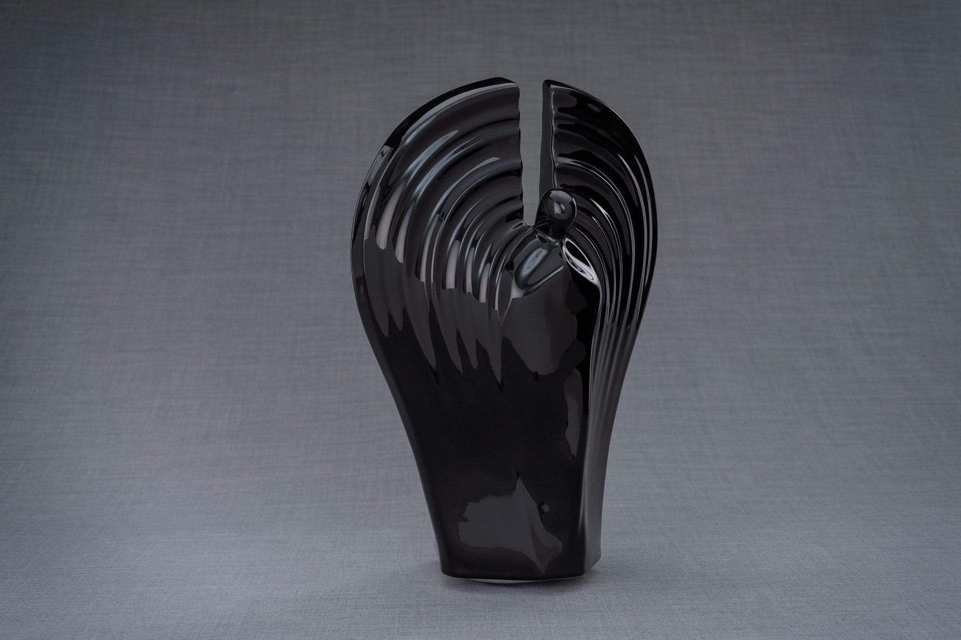 Guardian Handmade Cremation Urn for Ashes, size Large/Adult, color Lamp Black-Pulvis Art Urns