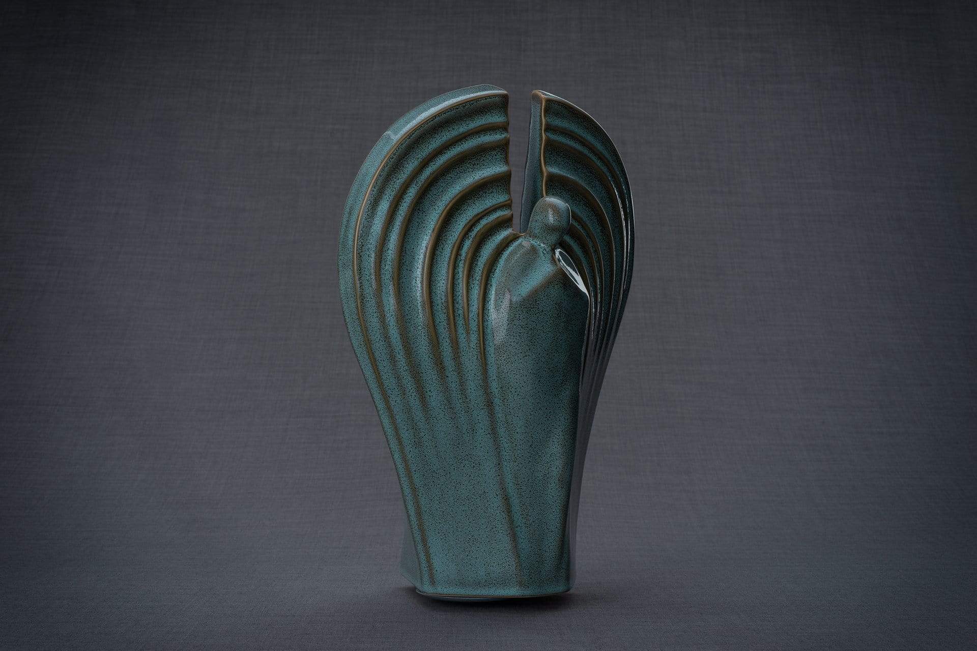 Guardian Handmade Cremation Urn for Ashes, size Large/Adult, color Oily Green Melange-Pulvis Art Urns