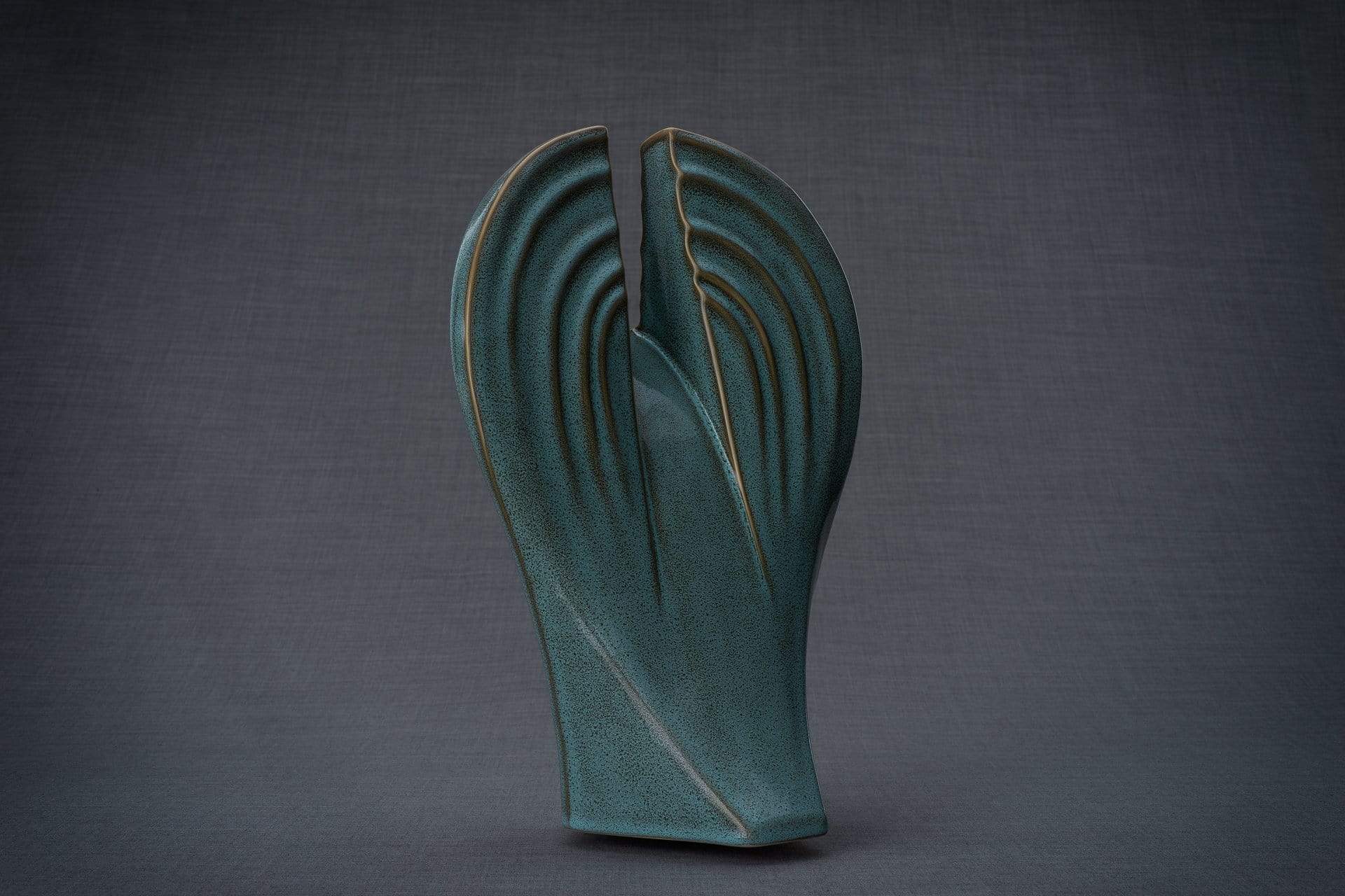 Guardian Handmade Cremation Urn for Ashes, size Large/Adult, color Oily Green Melange-Pulvis Art Urns