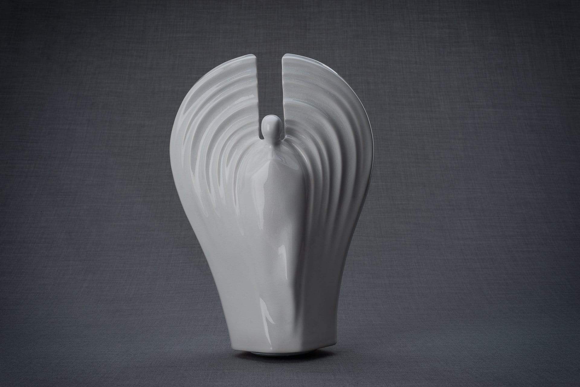 Guardian Handmade Cremation Urn for Ashes, size Large/Adult, color White-Pulvis Art Urns