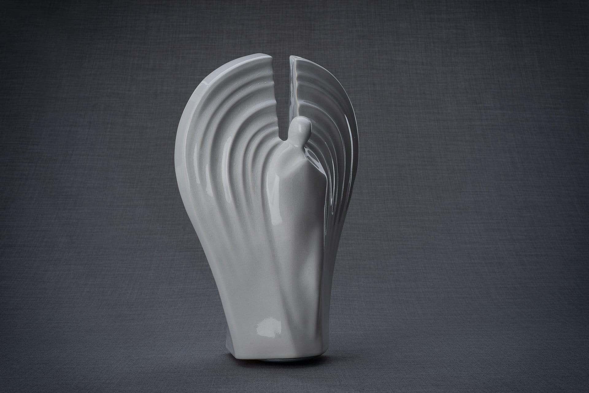 Guardian Handmade Cremation Urn for Ashes, size Large/Adult, color White-Pulvis Art Urns