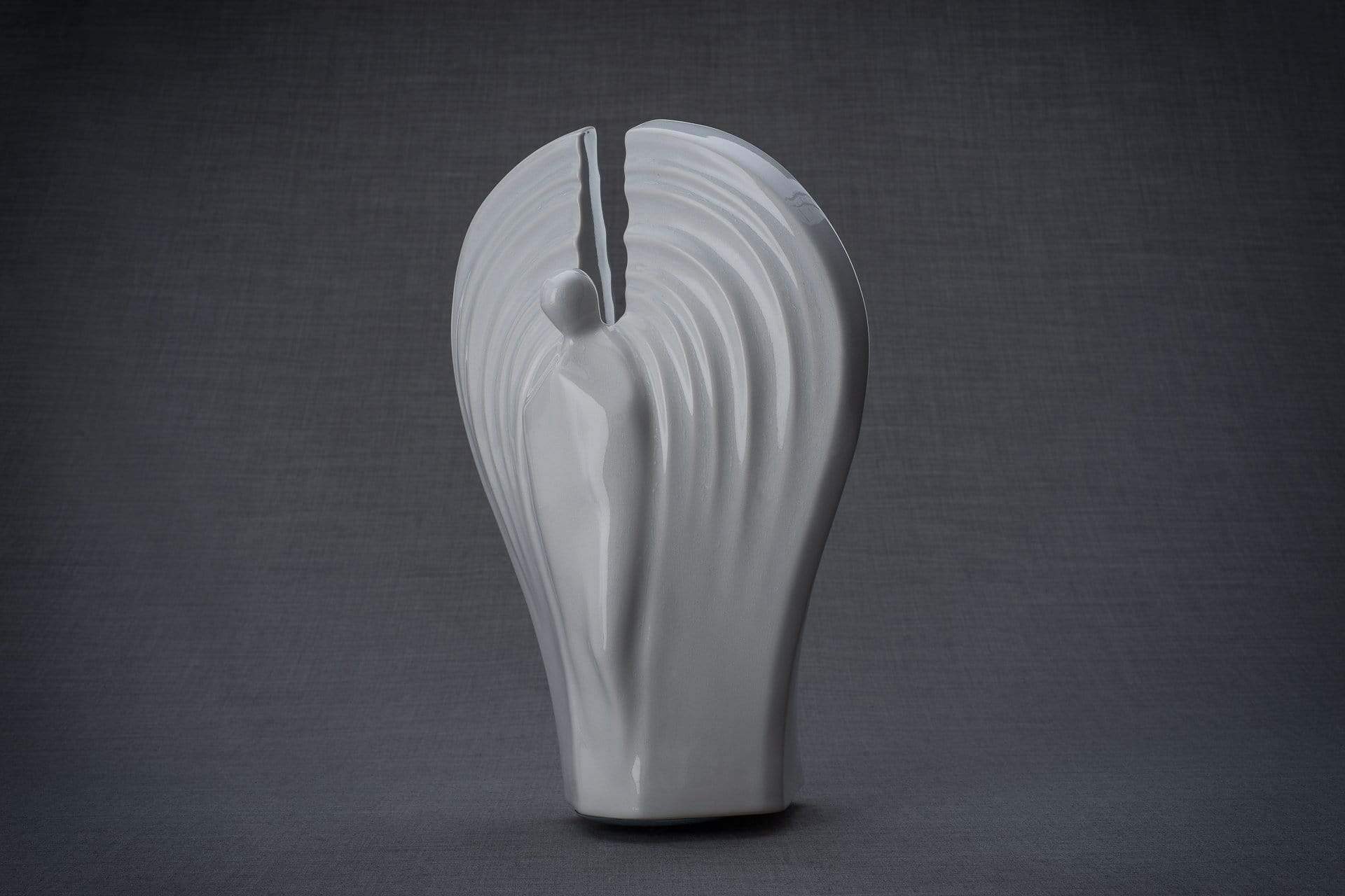 Guardian Handmade Cremation Urn for Ashes, size Large/Adult, color White-Pulvis Art Urns