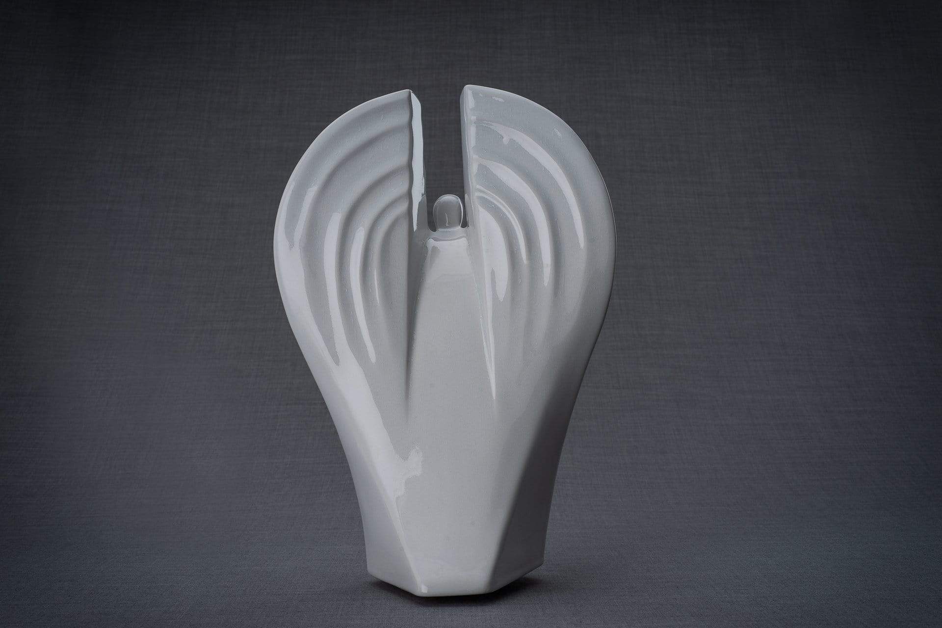 Guardian Handmade Cremation Urn for Ashes, size Large/Adult, color White-Pulvis Art Urns