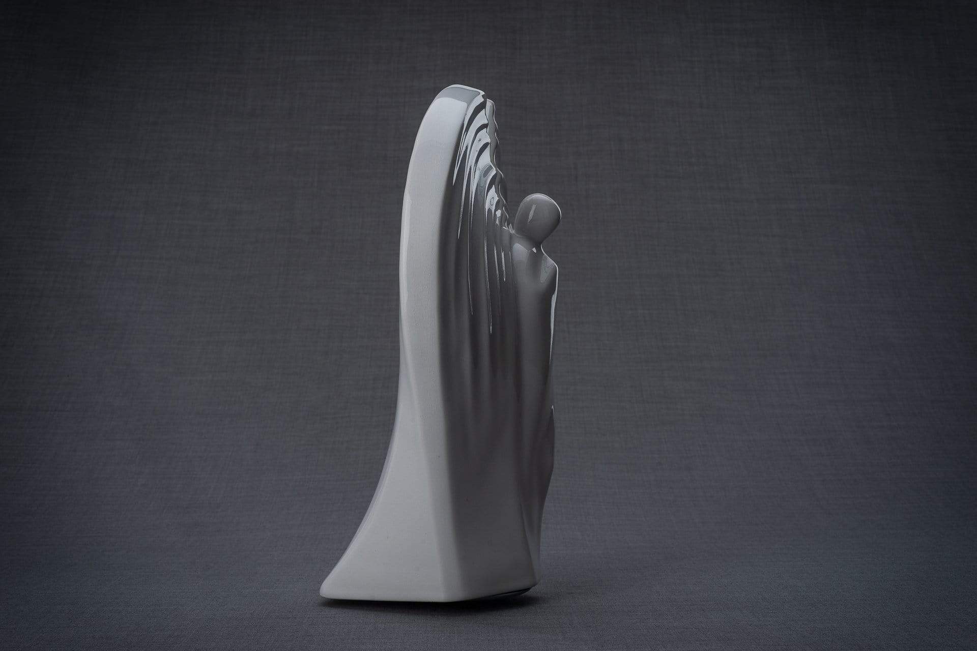 Guardian Handmade Cremation Urn for Ashes, size Large/Adult, color White-Pulvis Art Urns