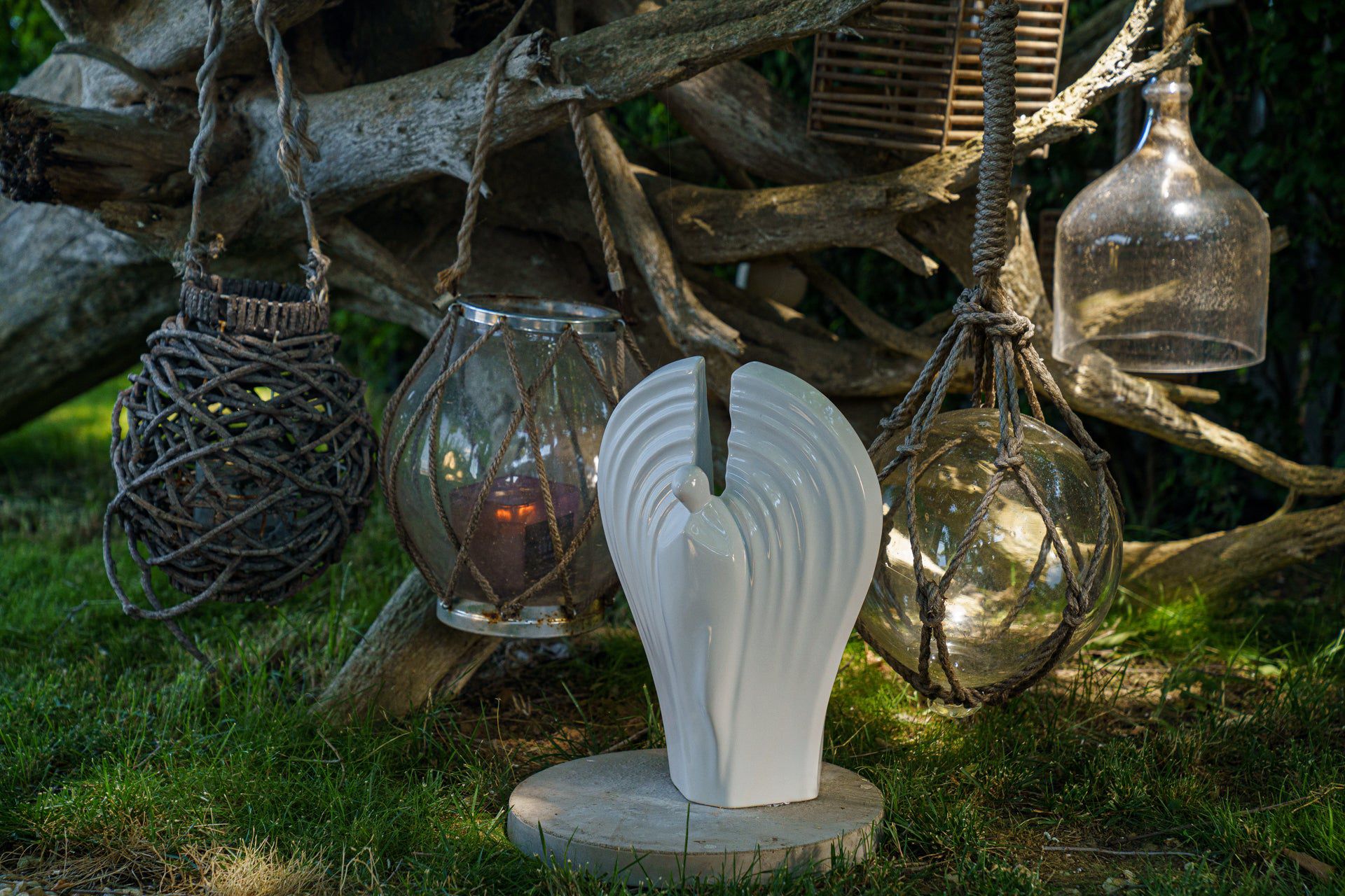 Pulvis Art Urns Adult Size Urn Guardian Handmade Cremation Urn for Ashes - Large | White | Ceramic