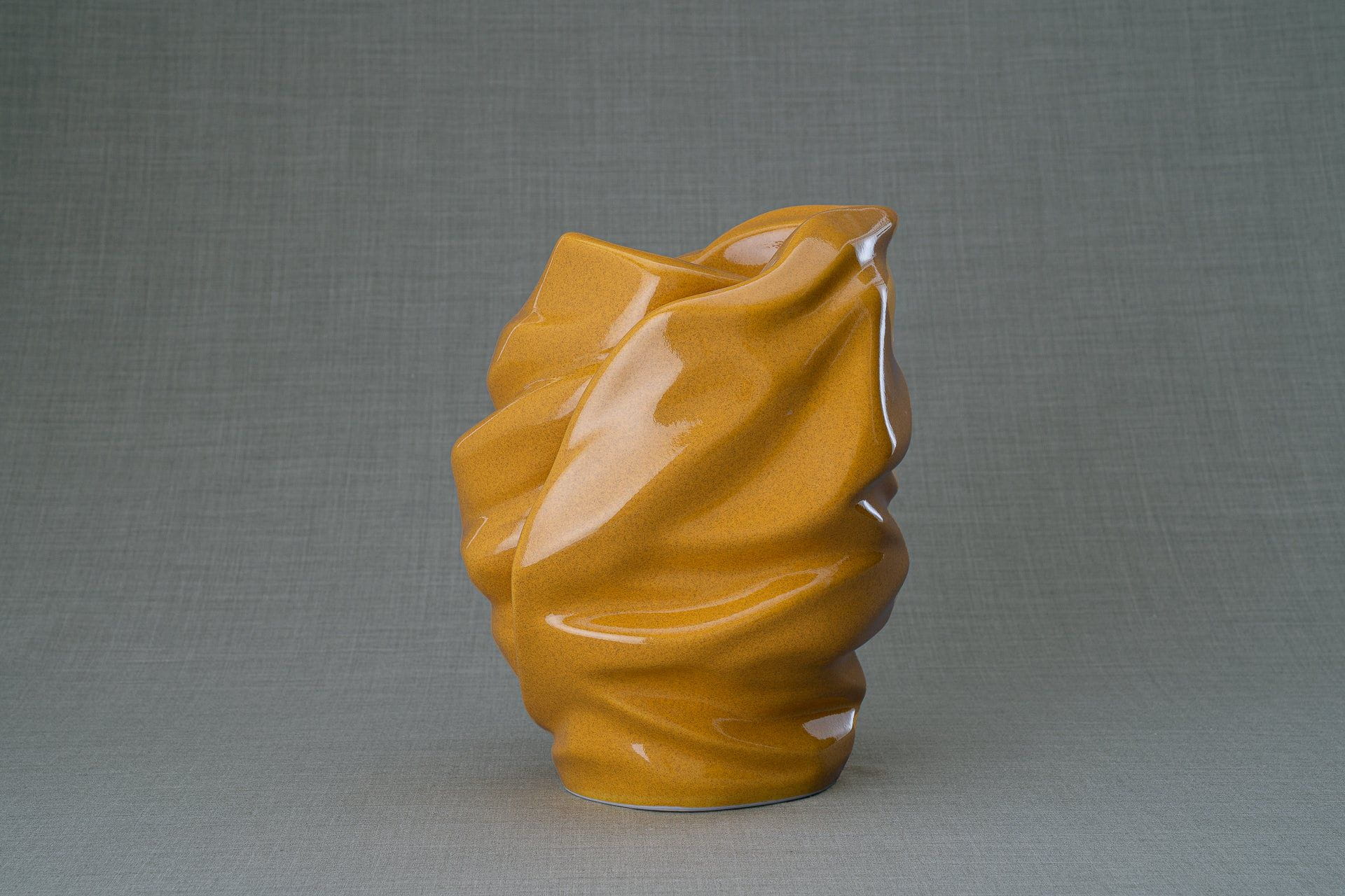 Pulvis Art Urns Adult Size Urn Handmade Cremation Urn for Ashes "Light" - Large | Amber Yellow | Ceramic