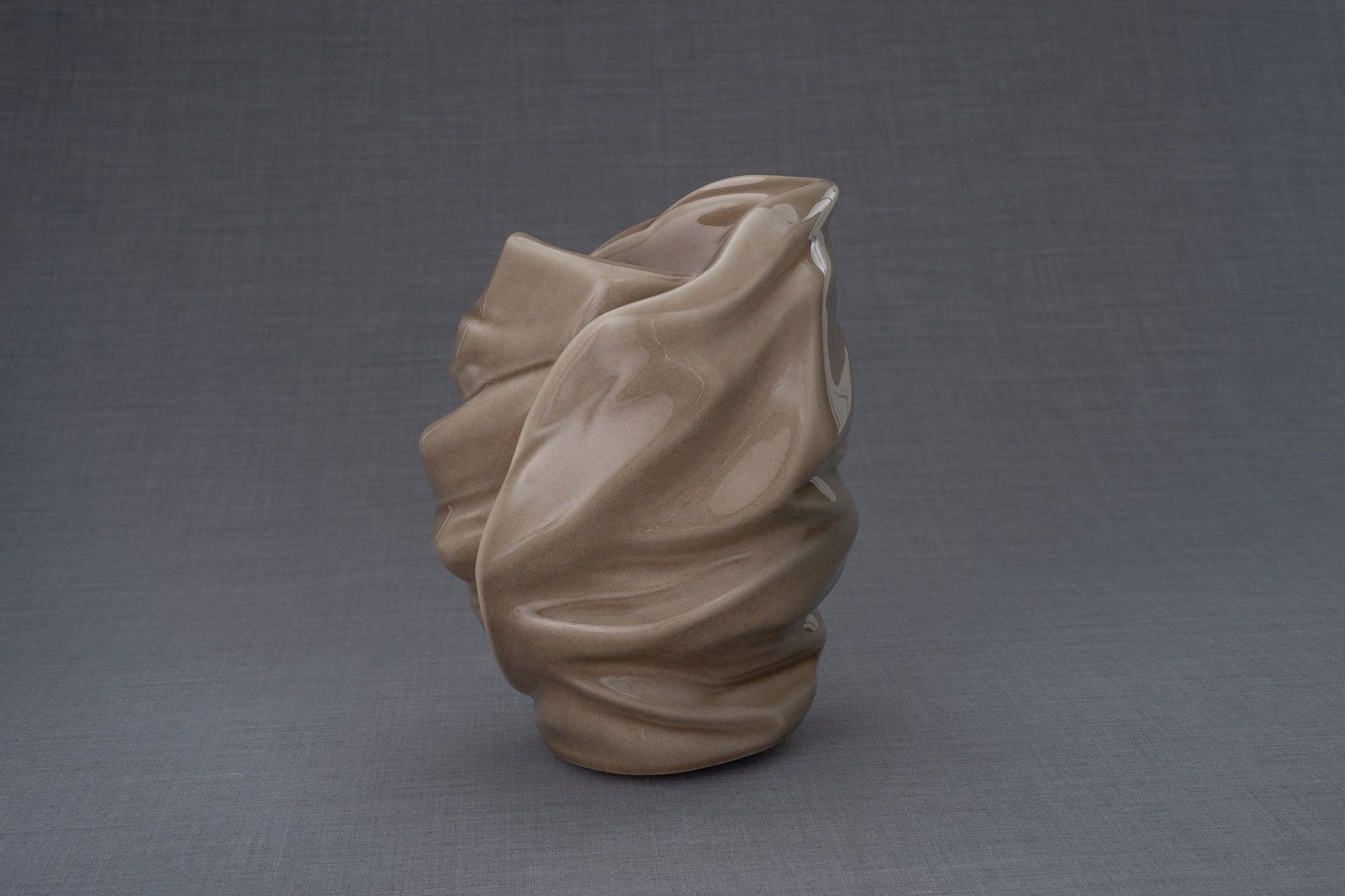 Light Handmade Cremation Urn for Ashes, size Large/Adult, color Beige Grey-Pulvis Art Urns