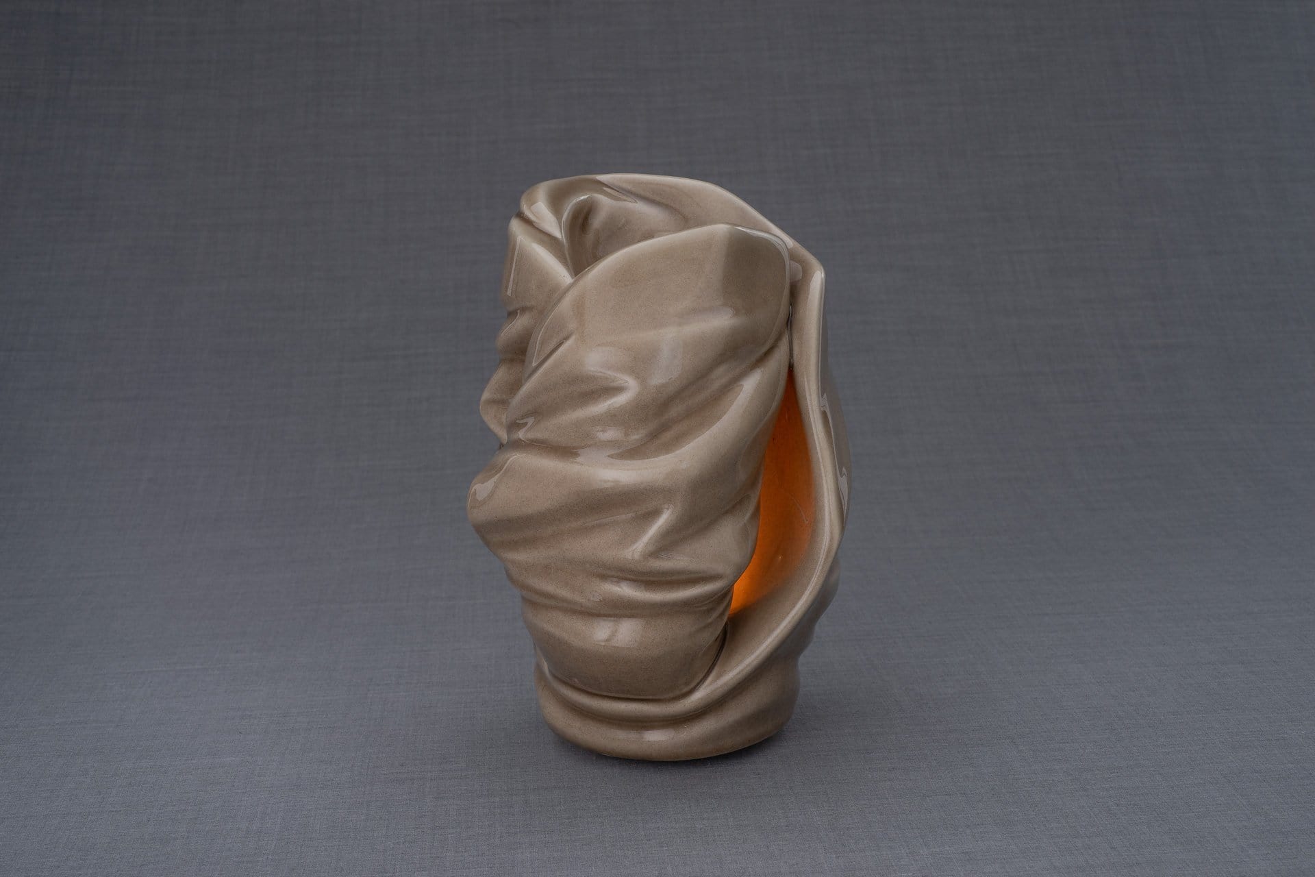 Light Handmade Cremation Urn for Ashes, size Large/Adult, color Beige Grey-Pulvis Art Urns