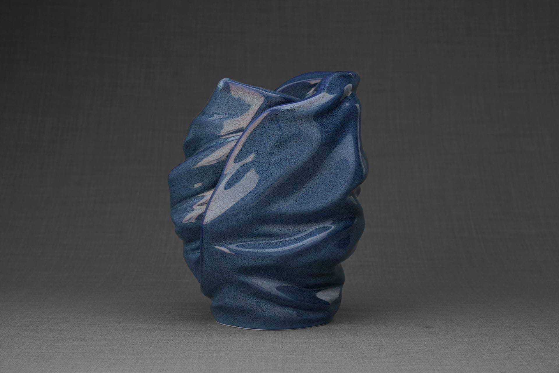 Pulvis Art Urns Adult Size Urn Handmade Cremation Urn for Ashes "Light" - Large | Blue Melange | Ceramic