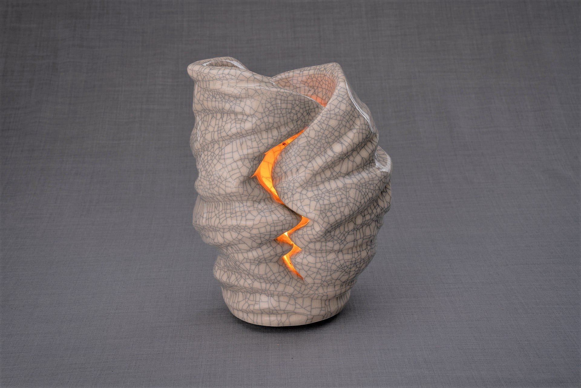 Pulvis Art Urns Adult Size Urn Handmade Cremation Urn for Ashes "Light" - Large | Craquelure | Ceramic