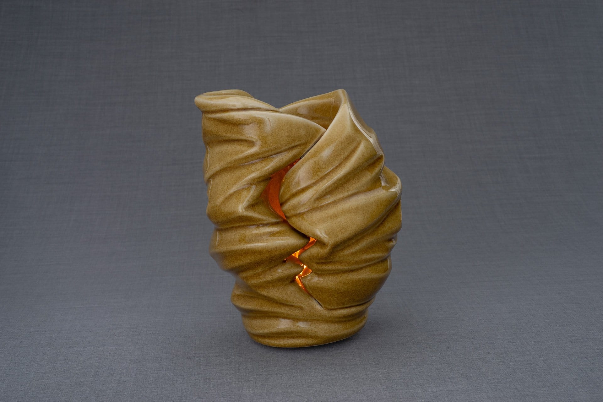 Light Handmade Cremation Urn for Ashes, size Large/Adult, color Dark Sand-Pulvis Art Urns