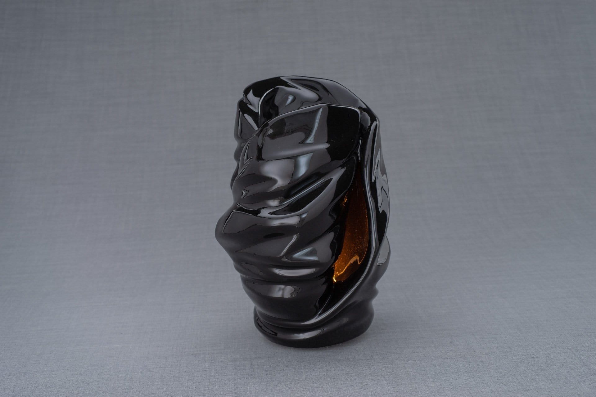 Light Handmade Cremation Urn for Ashes, size Large/Adult, color Lamp Black-Pulvis Art Urns