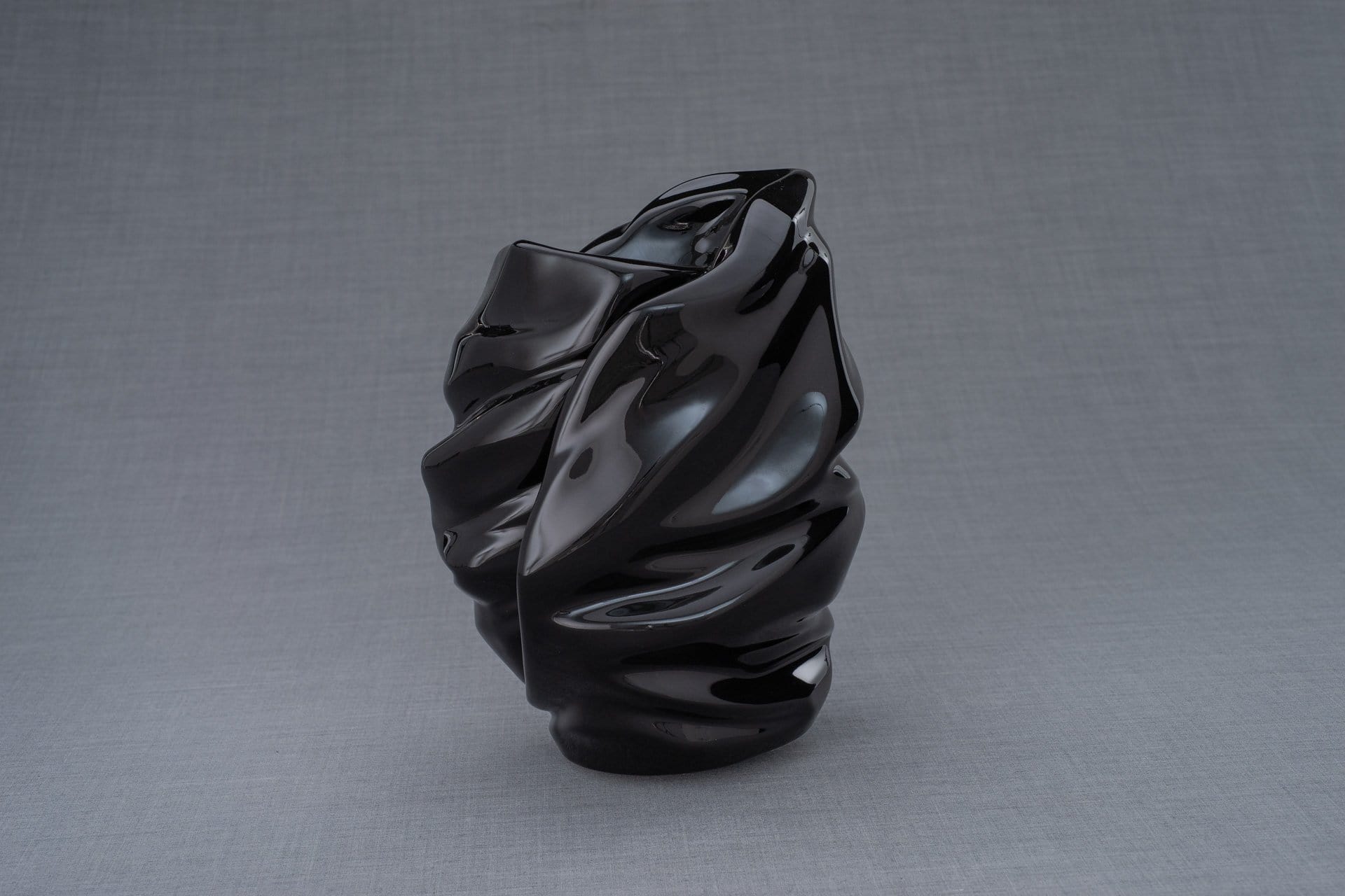 Light Handmade Cremation Urn for Ashes, size Large/Adult, color Lamp Black-Pulvis Art Urns