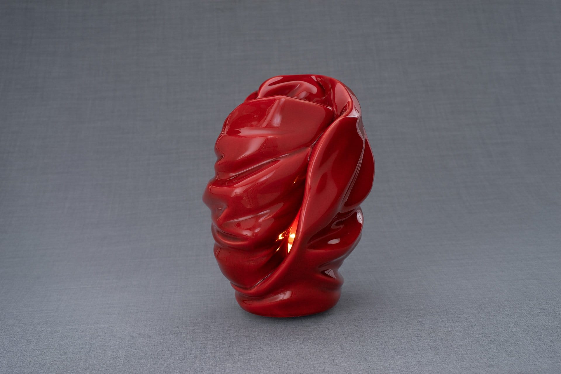 Light Handmade Cremation Urn for Ashes, size Large/Adult, color Red-Pulvis Art Urns