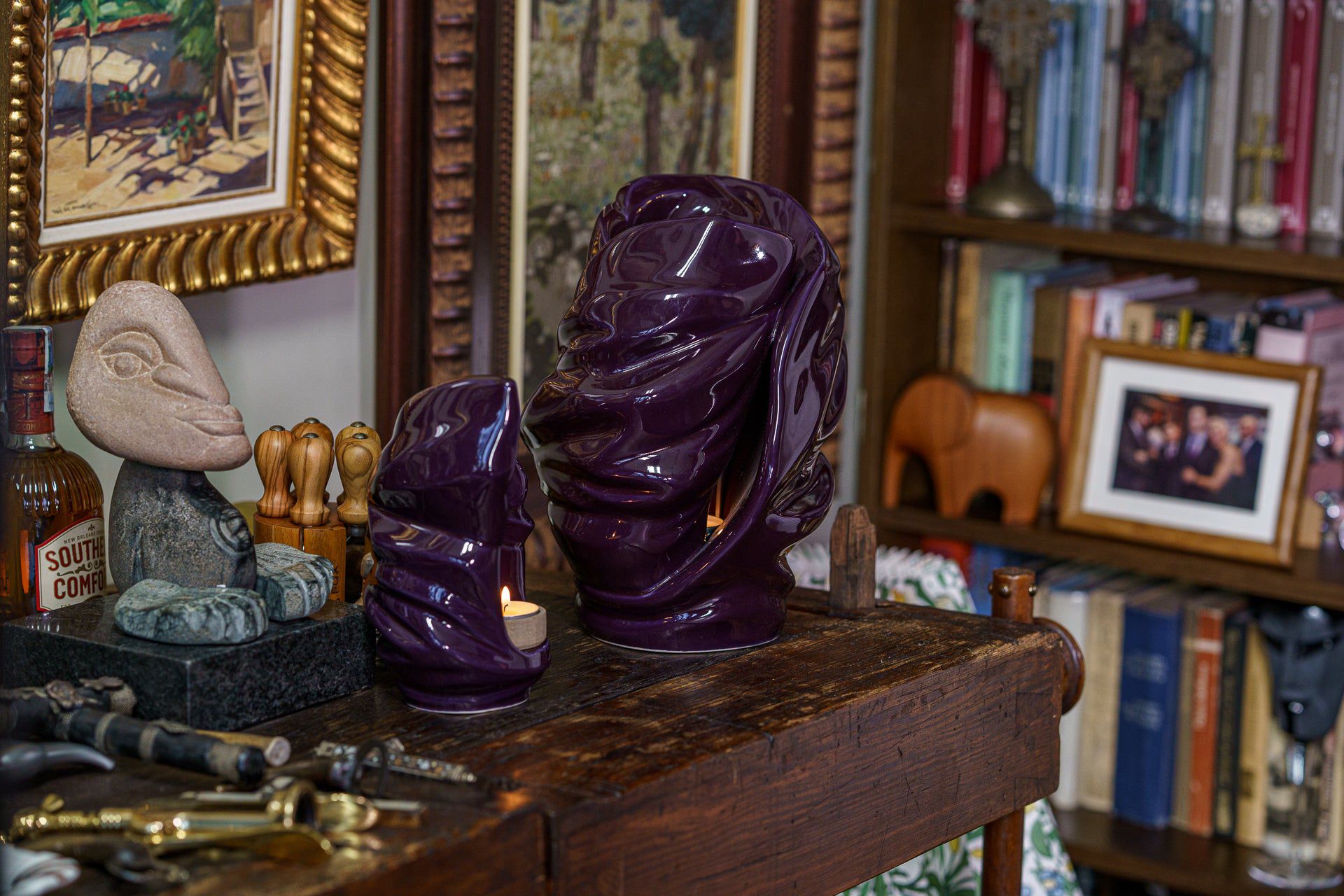 Pulvis Art Urns Adult Size Urn Handmade Cremation Urn for Ashes "Light" - Large | Violet | Ceramic
